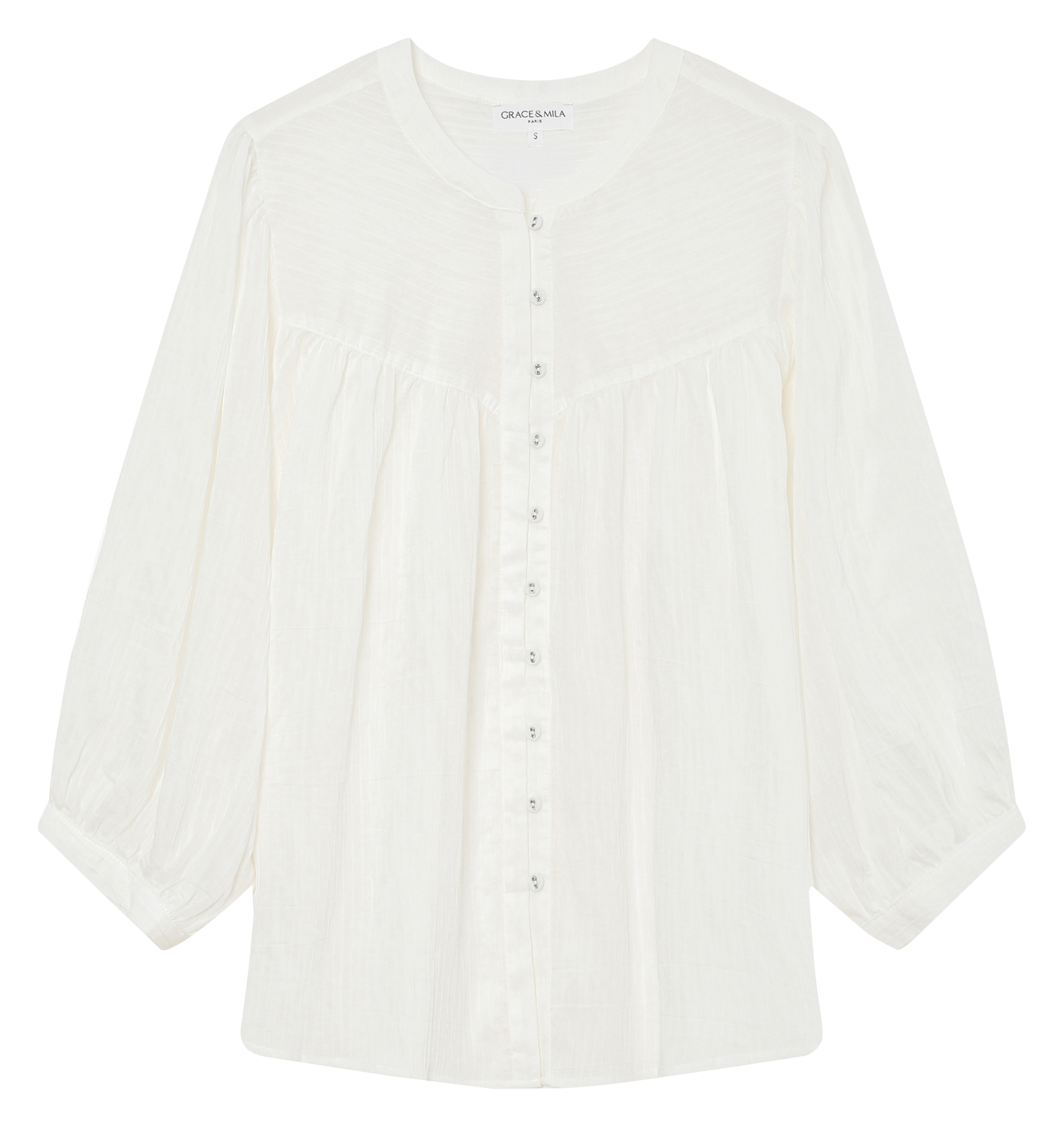 Blouse with round collar GRACE ET MILA Beige