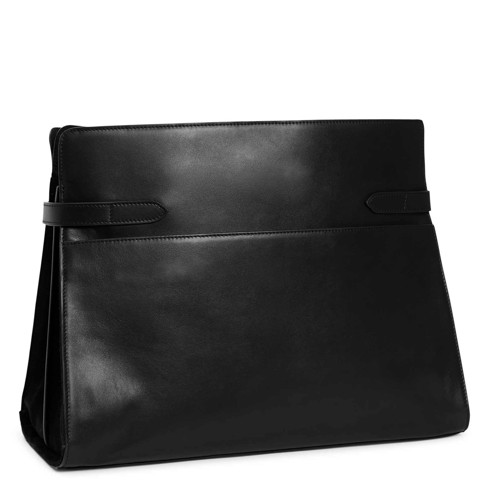 Große einfarbige Ledertasche LE TANNEUR Schwarz