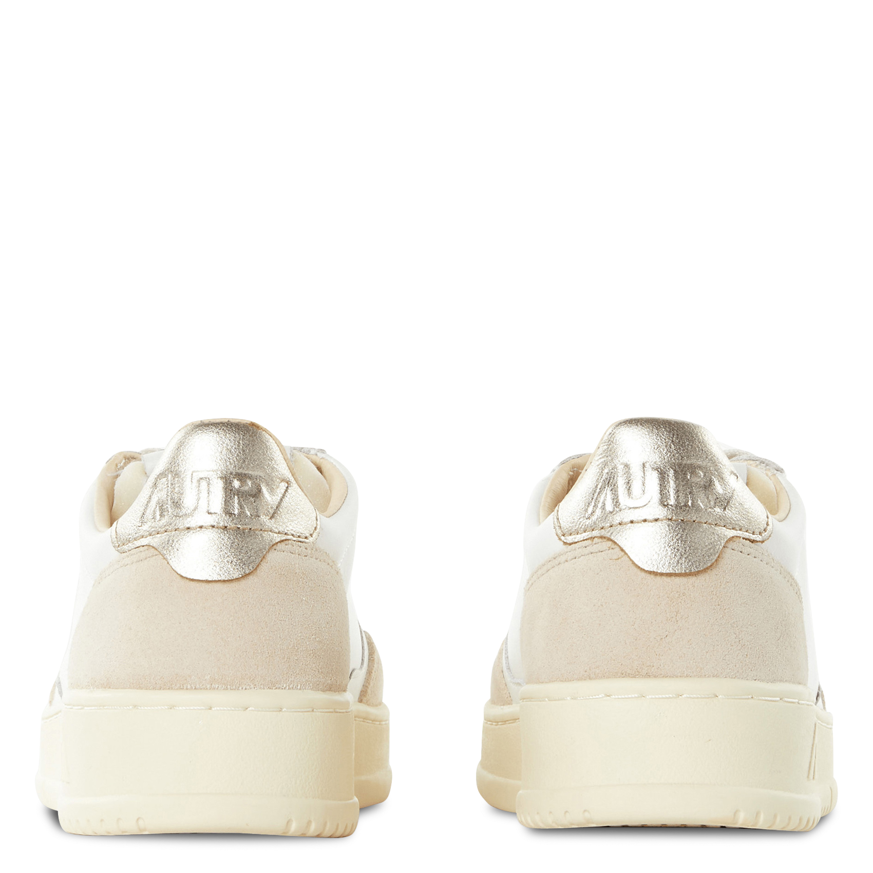 Lage baskets van leermix AUTRY Goudkleurig