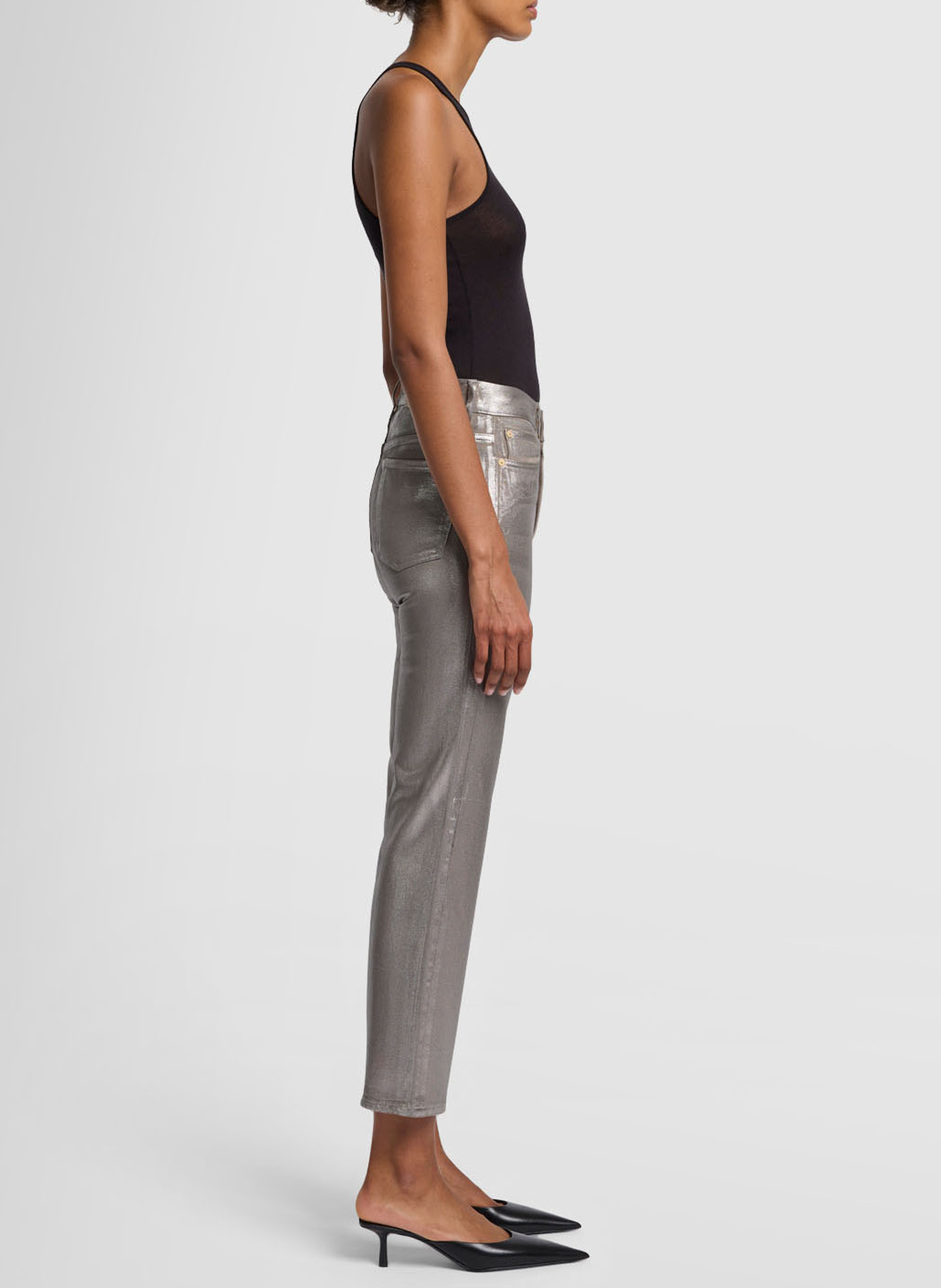 High-rise cropped pants 7 FOR ALL MANKIND Yellow