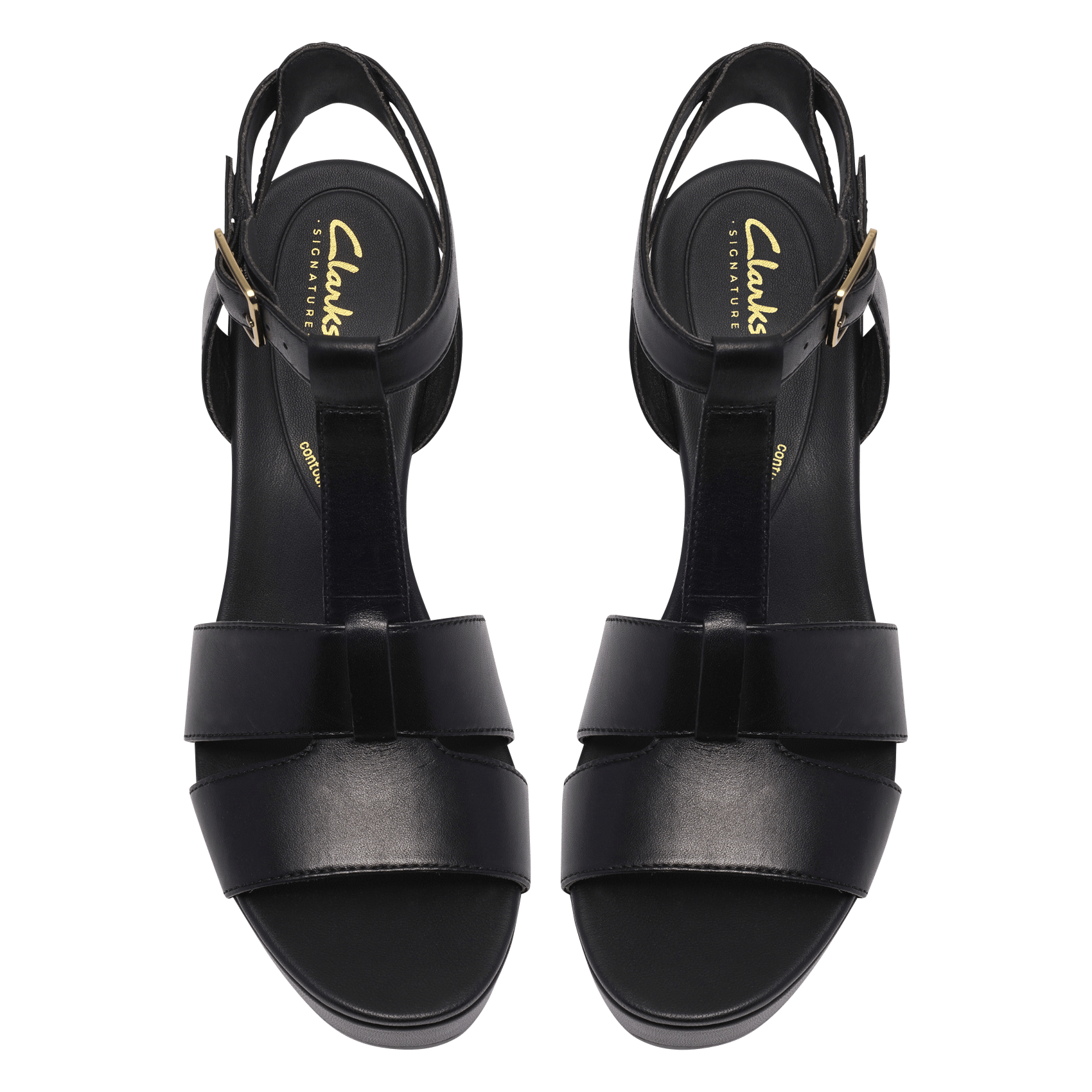Fabia leather wedge sandals CLARKS Black