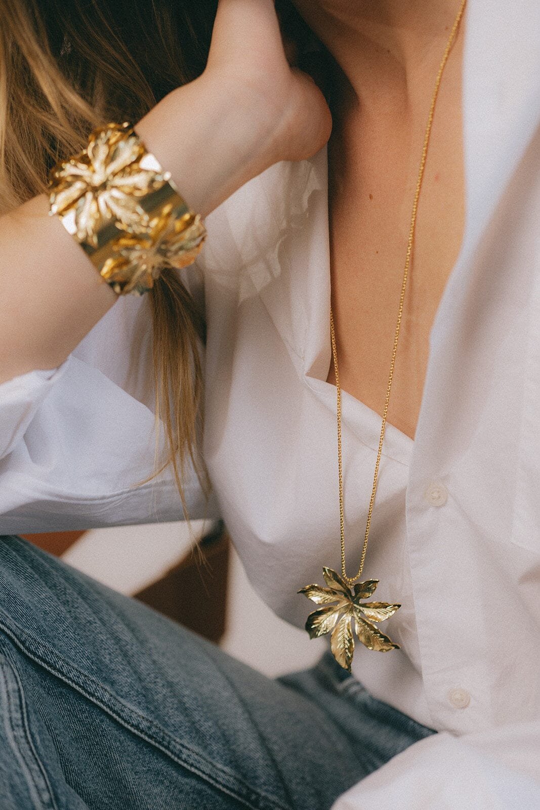 Gold-plated flower pendant MONSIEUR SIMONE Silver