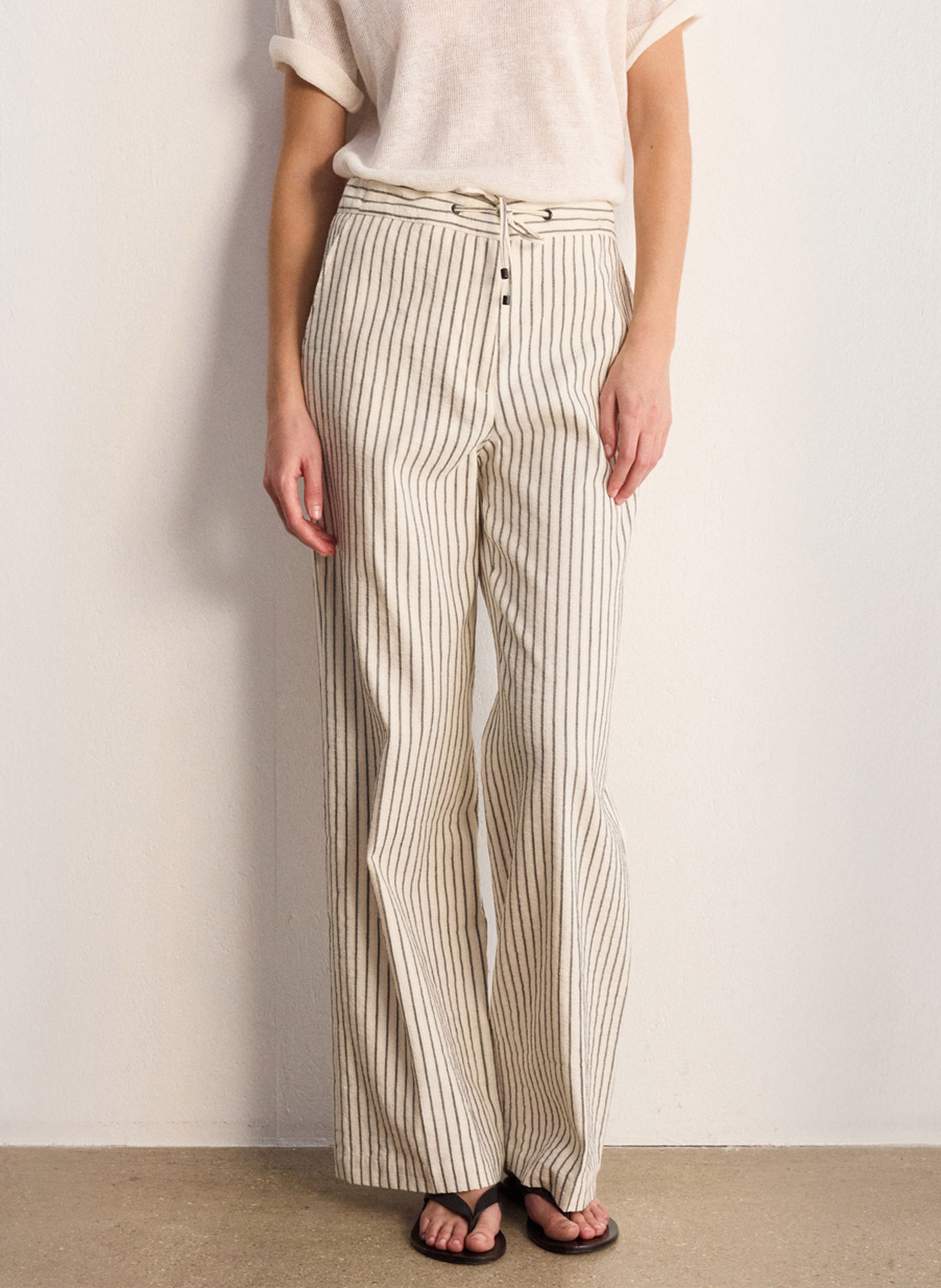 Hose - Gerader Schnitt mit Streifen  PABLO Beige