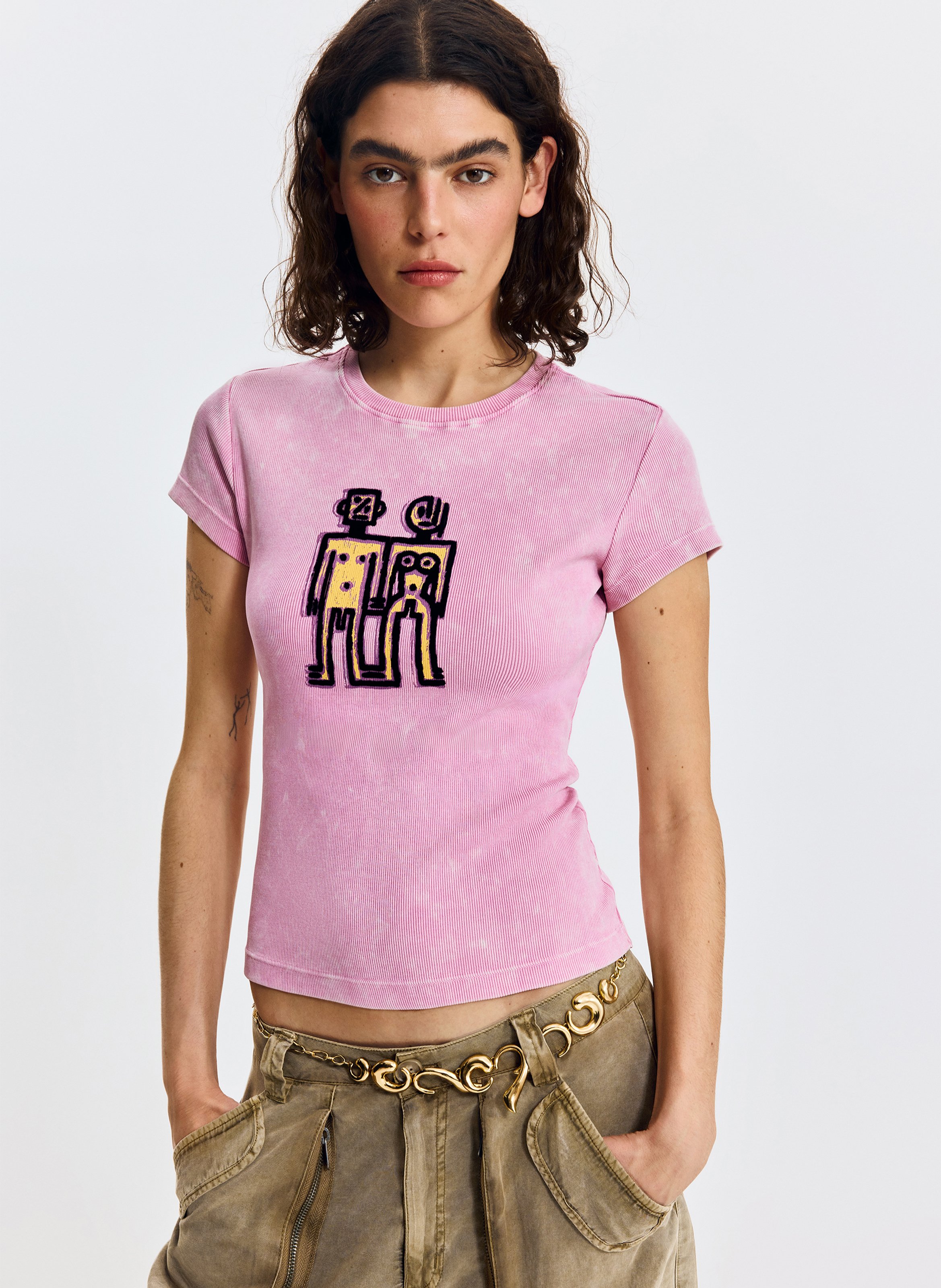 Ceinture métallique cœurs DESIGUAL Multicolore