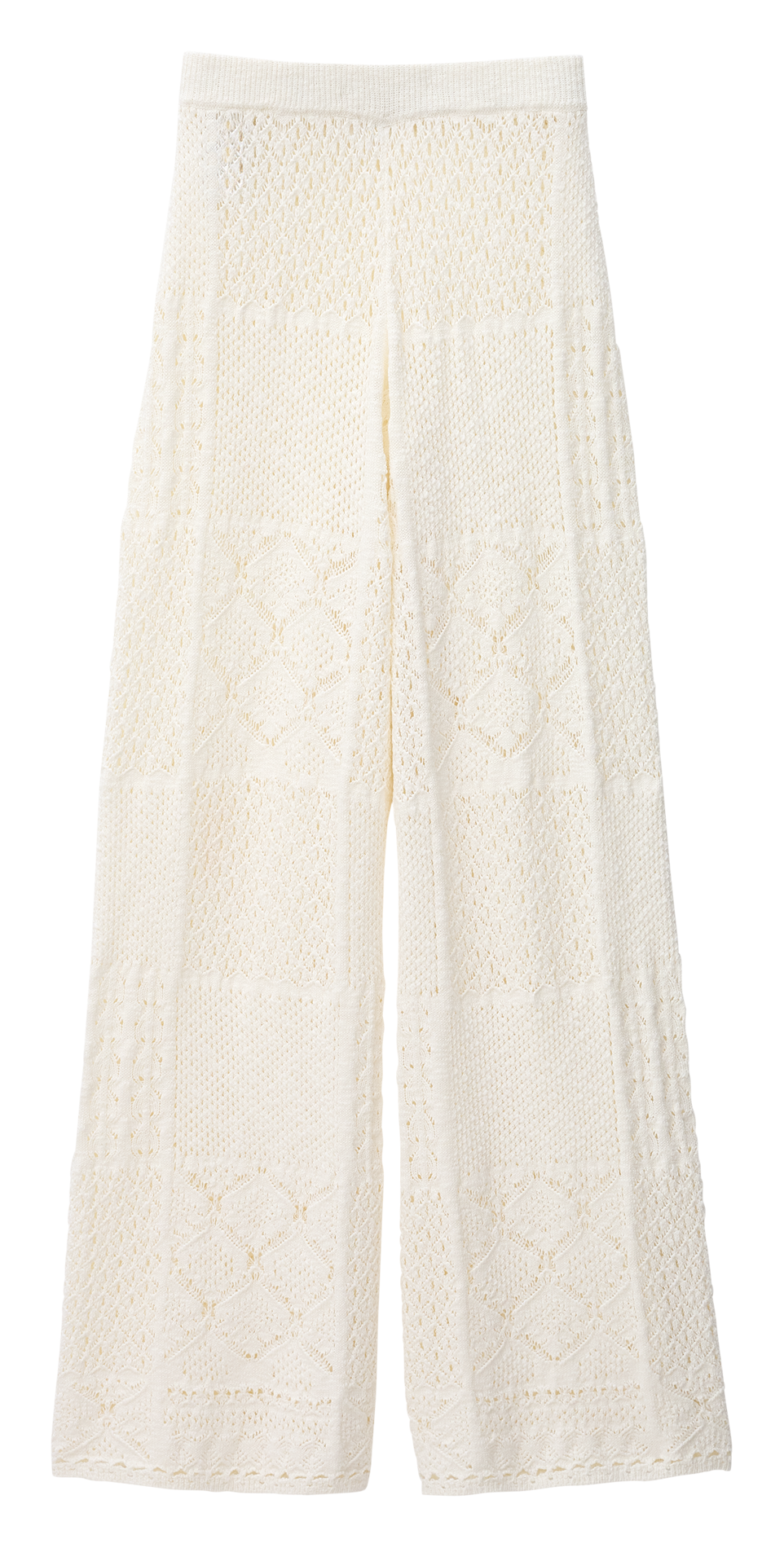 Wijde broek met borduursel in gemengd katoen BA&SH Beige