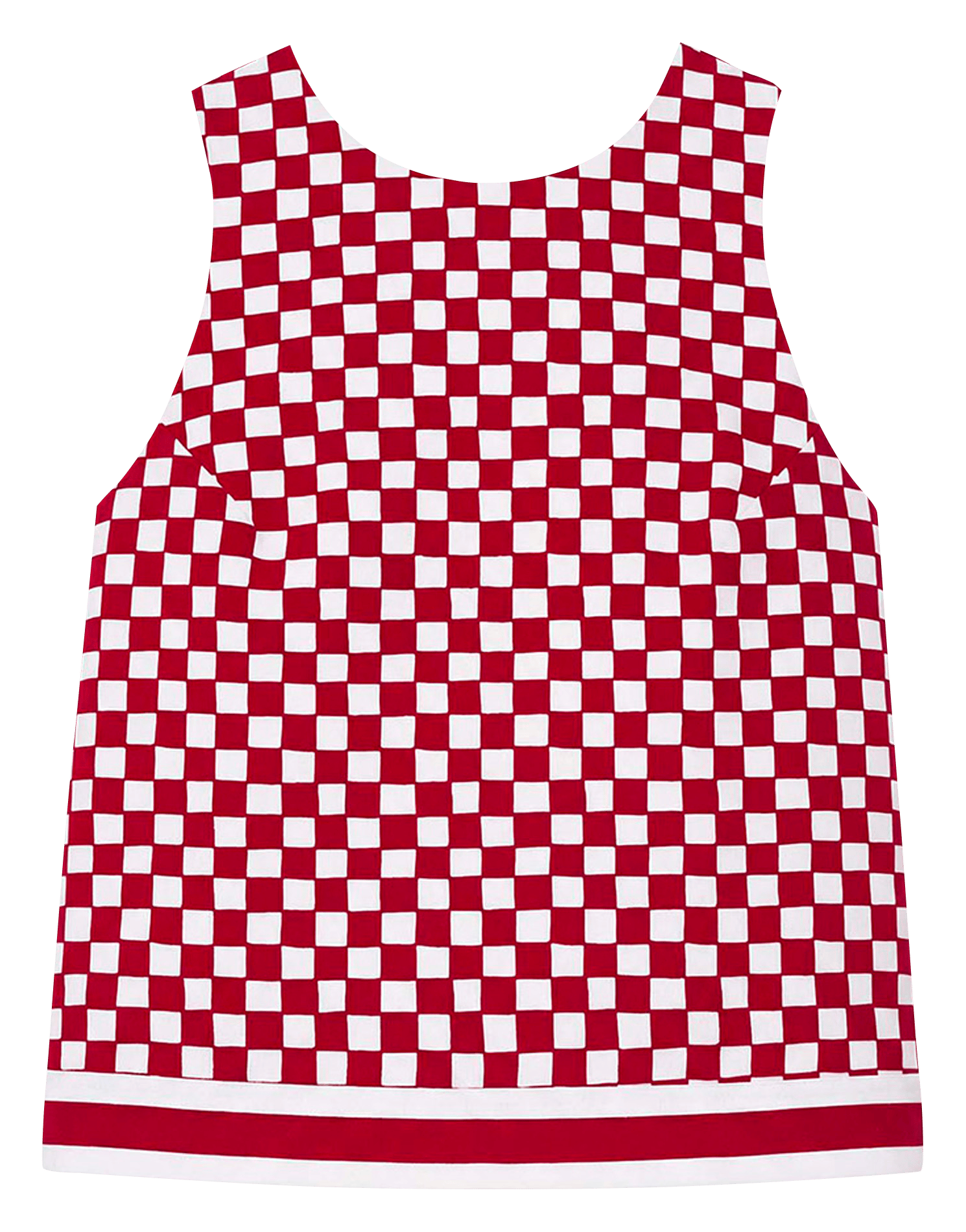 Sleeveless checkered linen blend top TARA JARMON Red