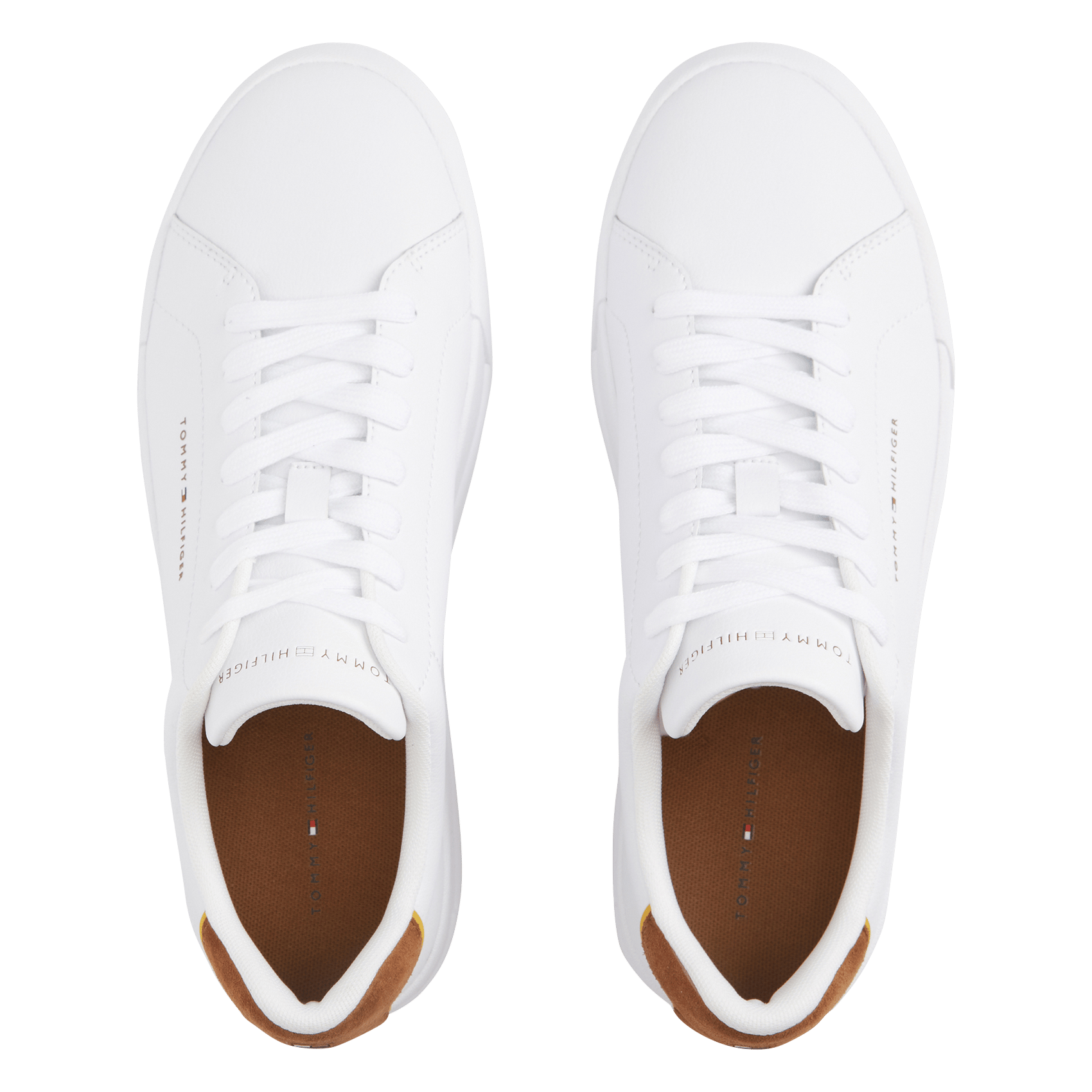 Baskets basses en cuir mélangé TOMMY HILFIGER Blanc