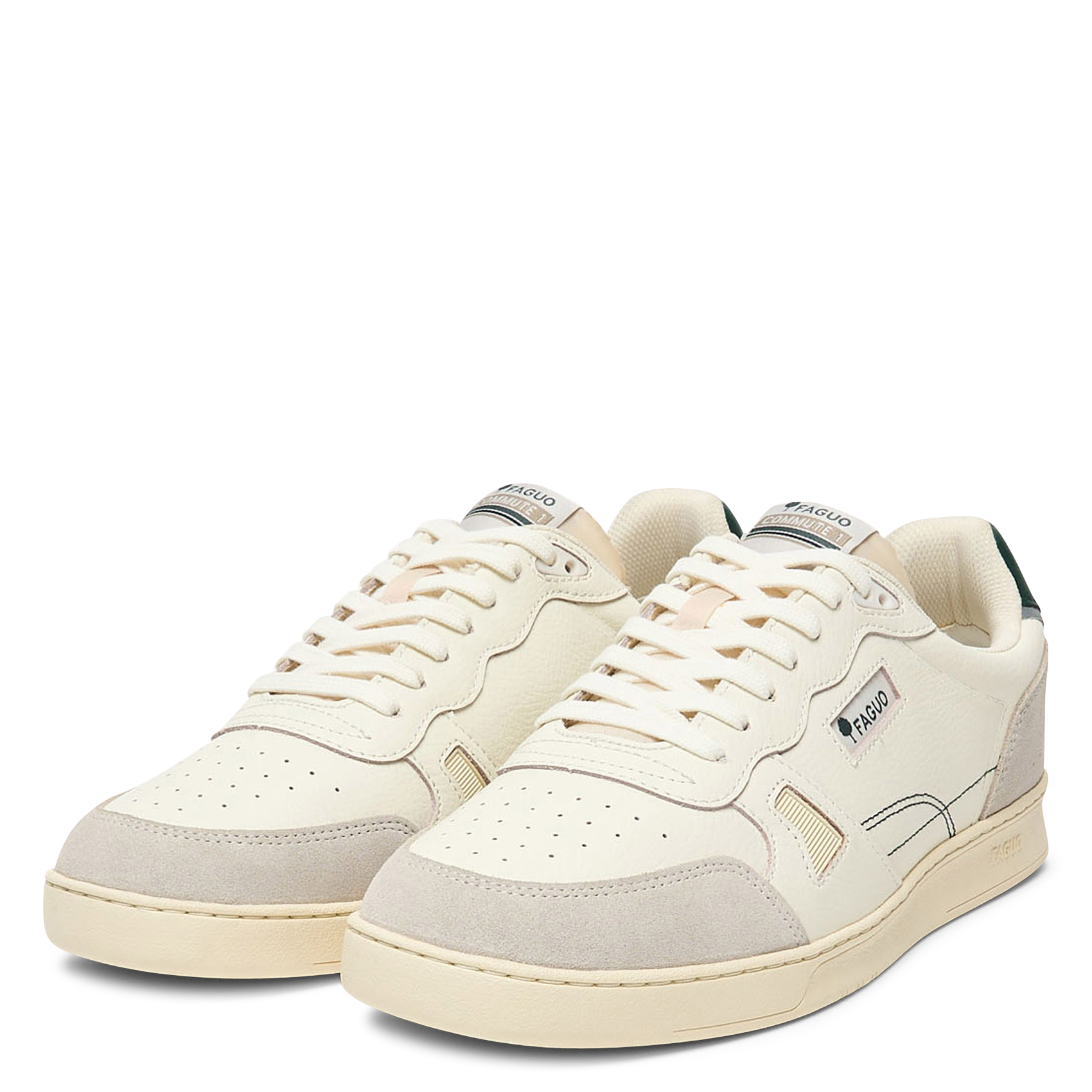 Lage, leren sneakers FAGUO Wit