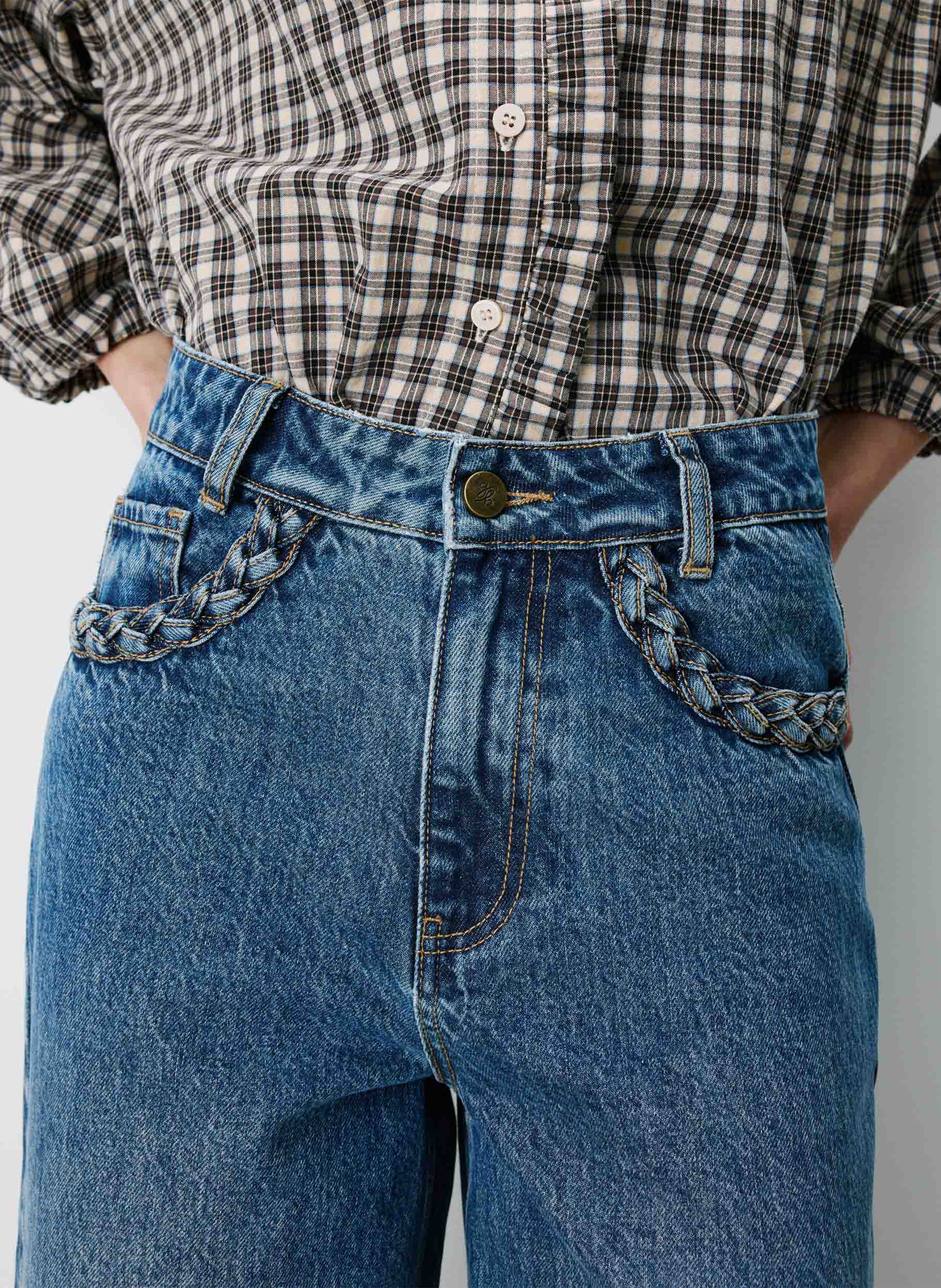 Wide-leg cotton jeans GRACE ET MILA Blue