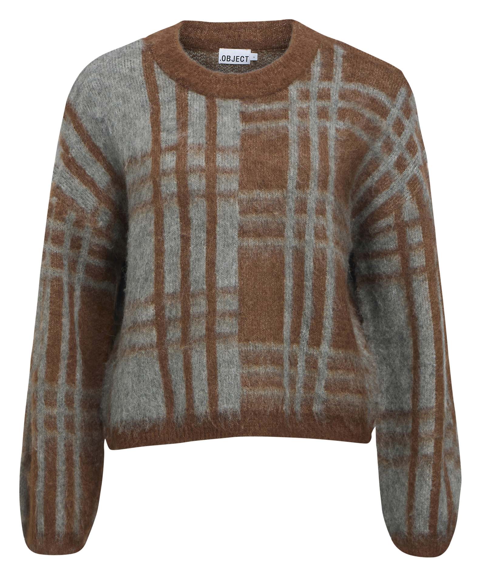 Strickpullover mit Rundhalsausschnitt OBJECT Braun