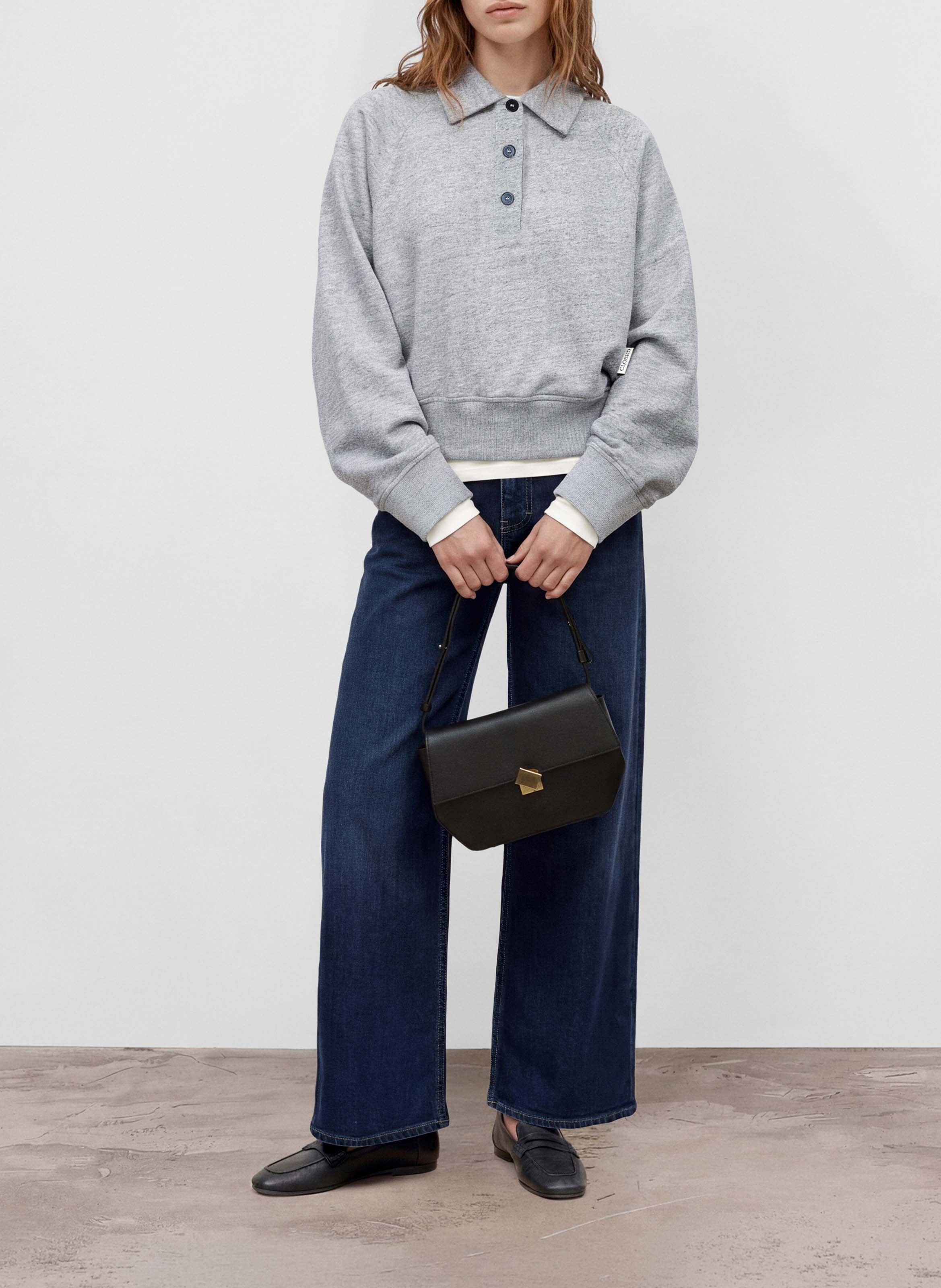 Wide-leg cotton-blend jeans CLOSED Blue