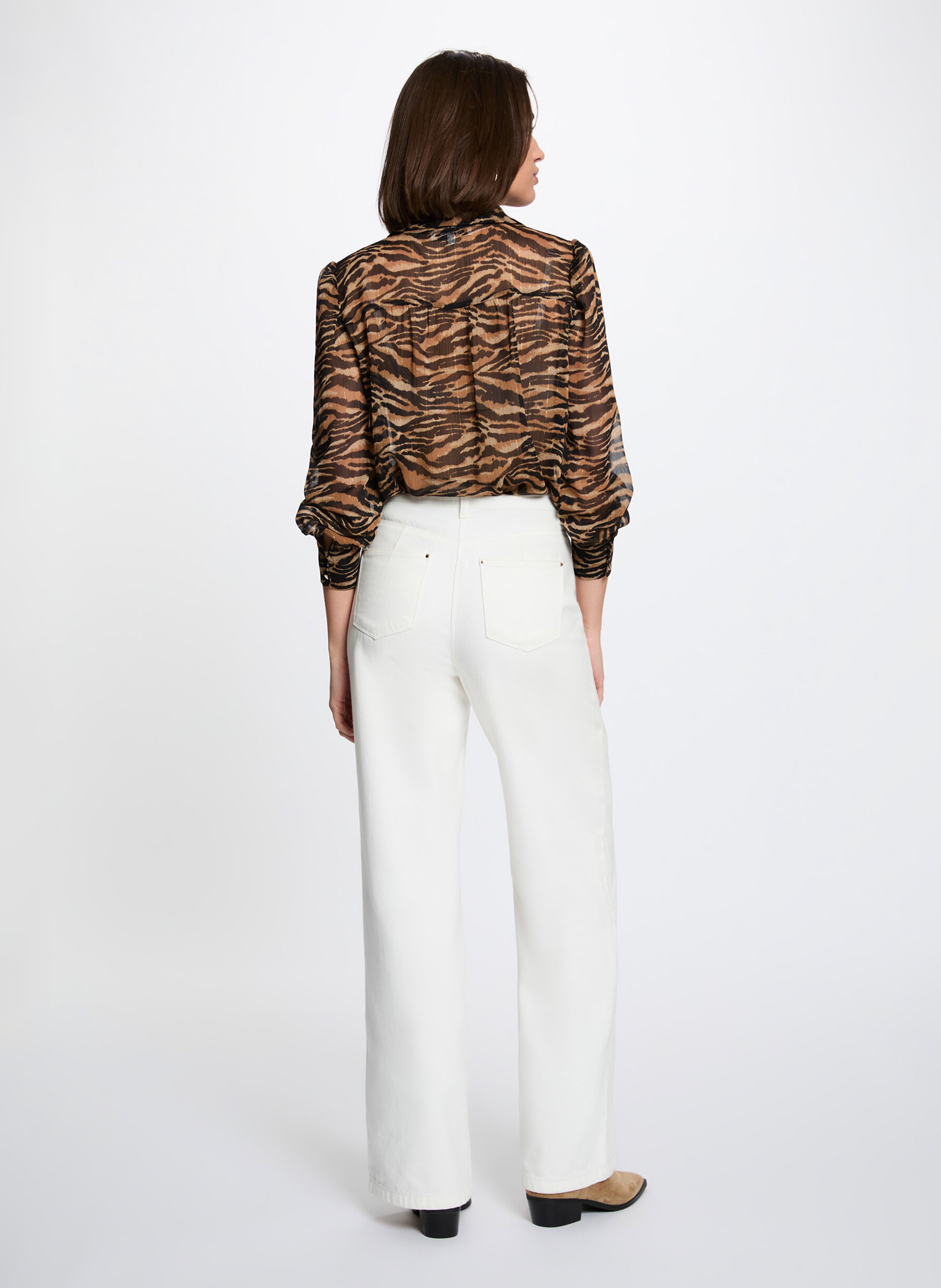 Gerade geschnittene Bluse mit Print MORGAN Mehrfarbig