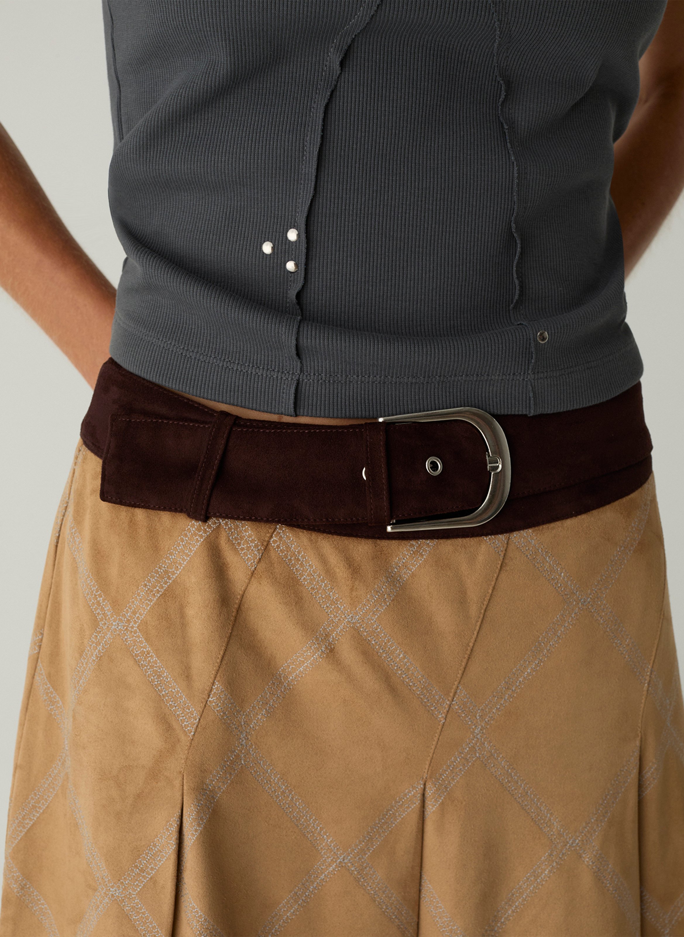 Jupe longue imprimée LAAGAM Beige