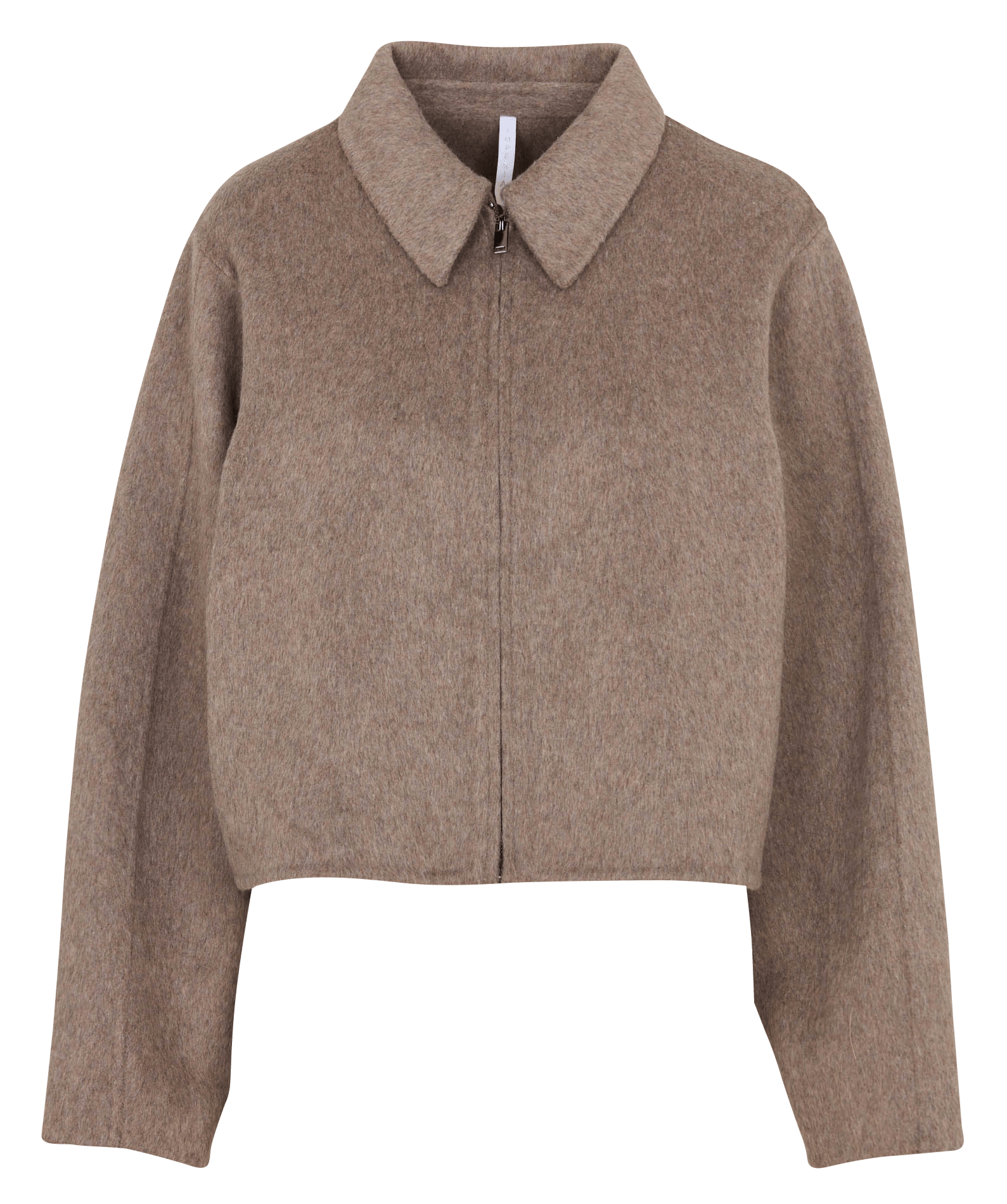 Veste droite courte en laine mélangé IMPERIAL Marron