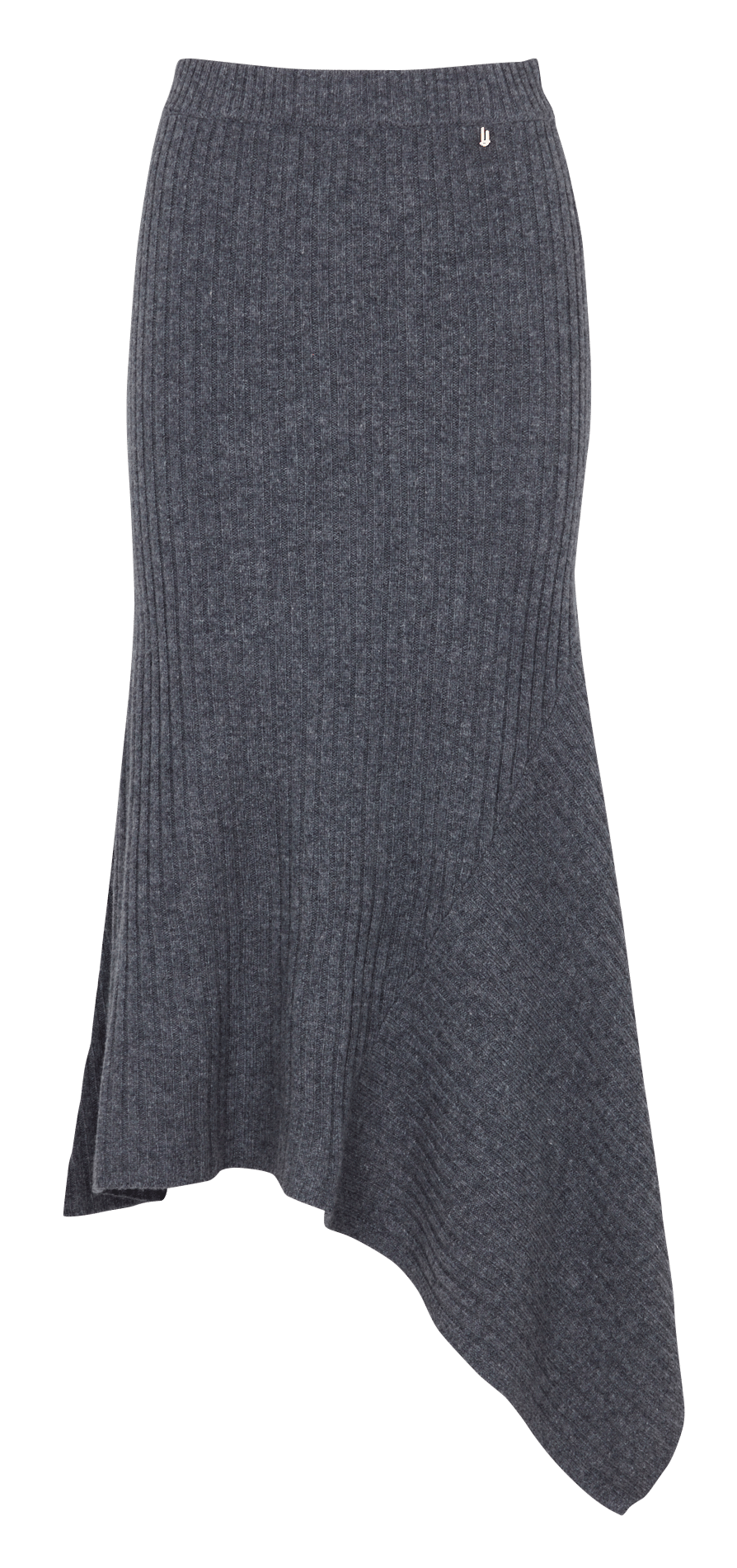 Jupe asymétrique en laine côtelé  LIU JO Gris
