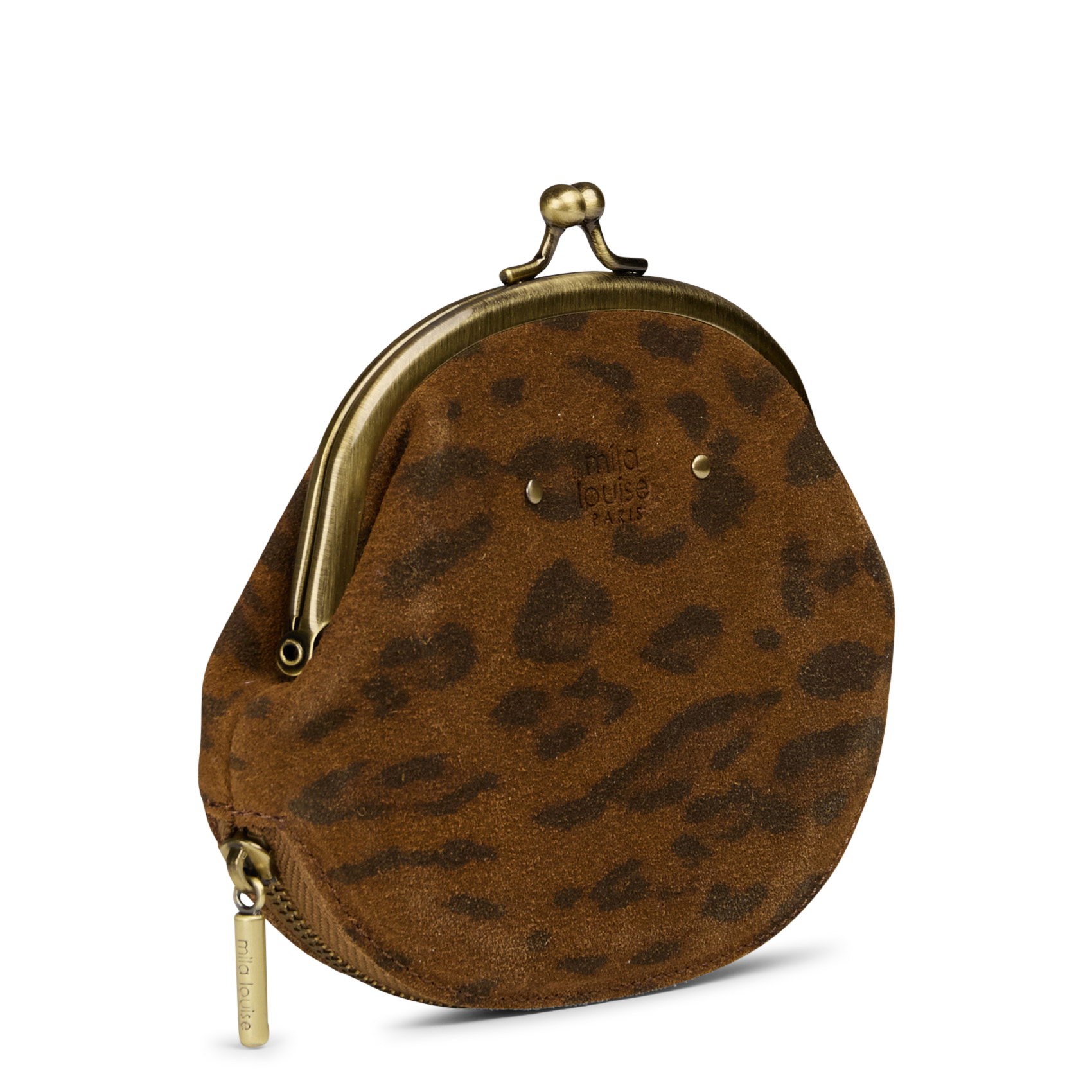 Leren portefeuille met print MILA LOUISE Beige