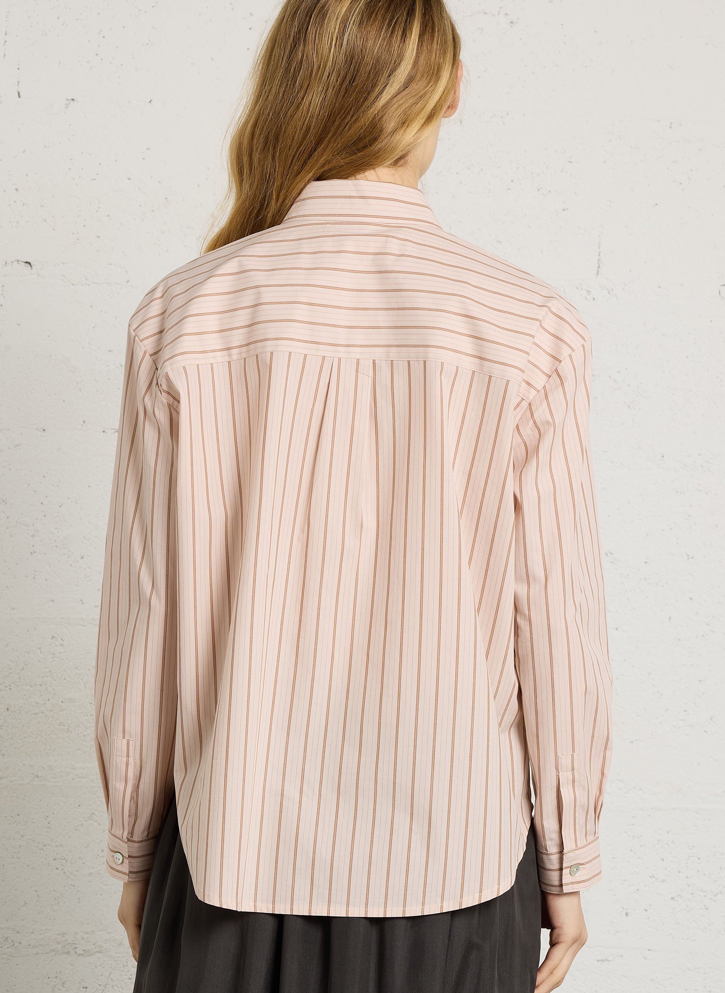 Chemise rayée en coton NICE THINGS Beige