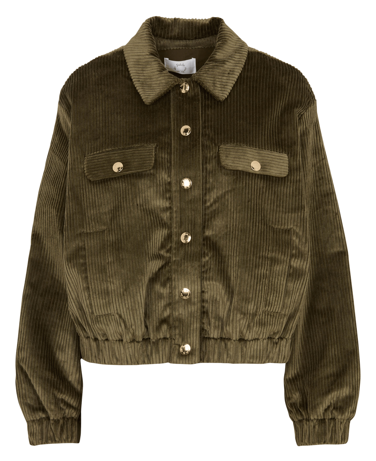 Blouson ample côtelé en coton mélangé DES PETITS HAUTS Vert