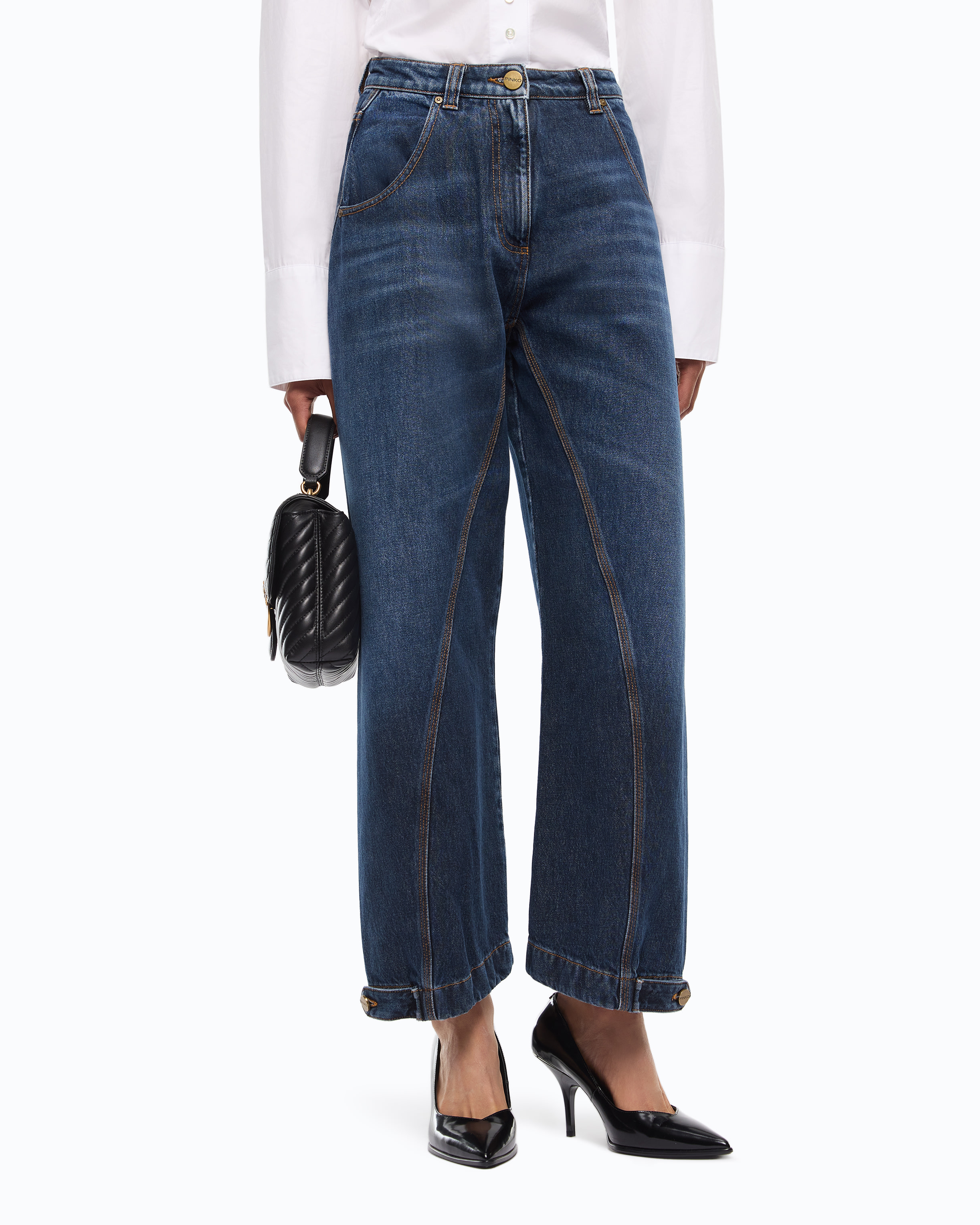 Jean straight-fit avec passant workwear PINKO Bleu