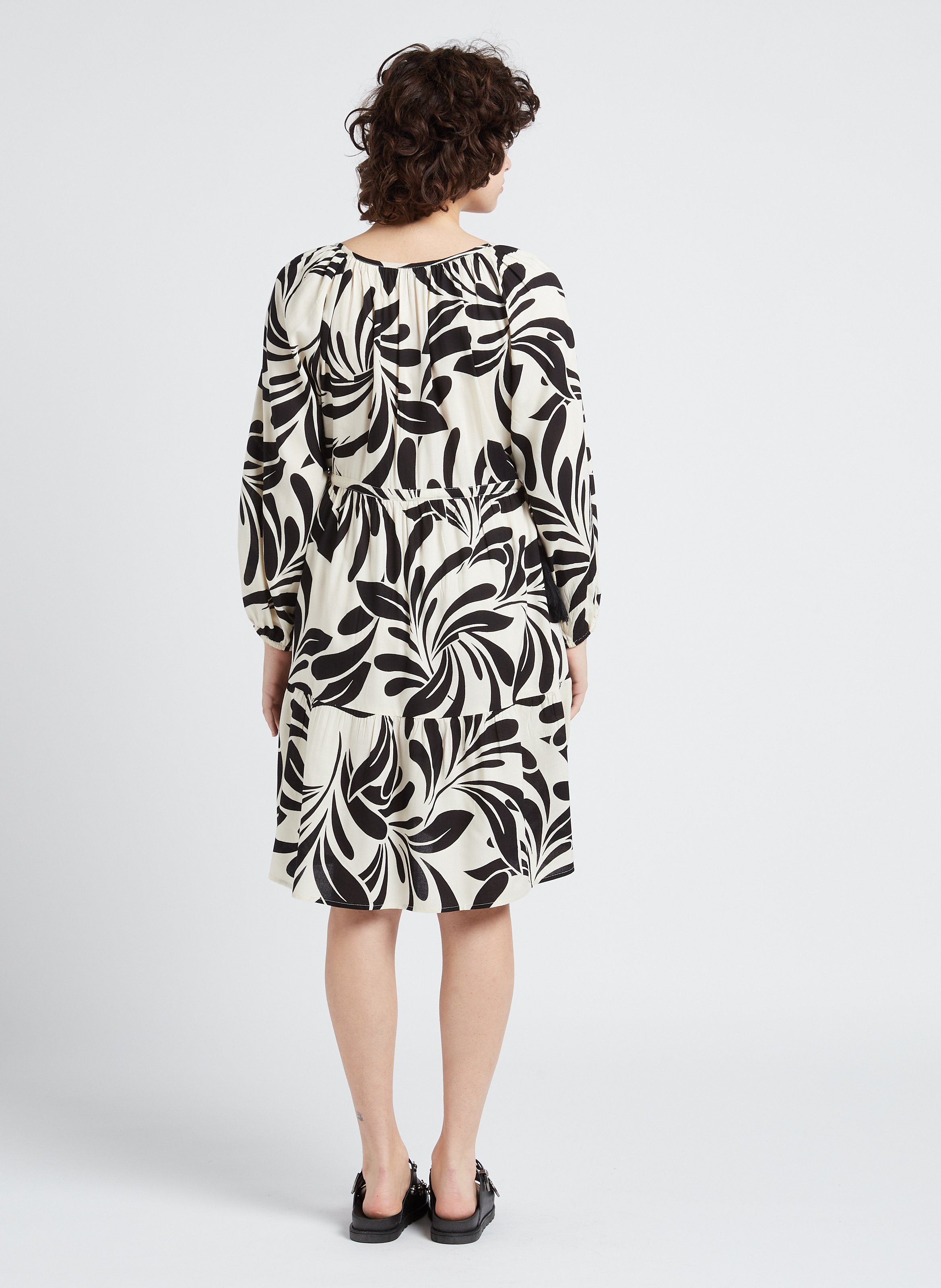 Loose-fit V-neck short dress SERAPHINE Multicolored