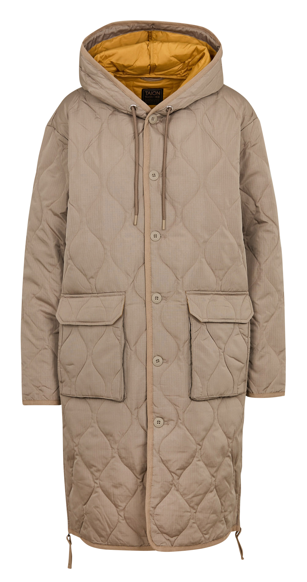 Manteau droit à capuche Marron