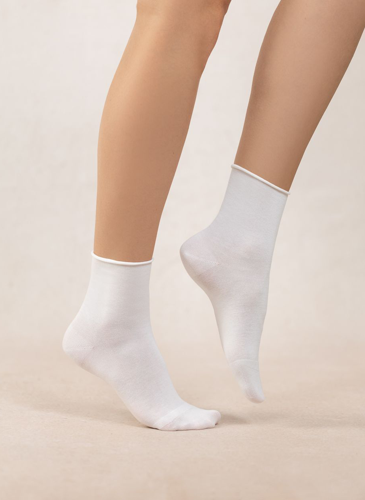 Samtweiche Socken aus Baumwoll-Mix Weiss