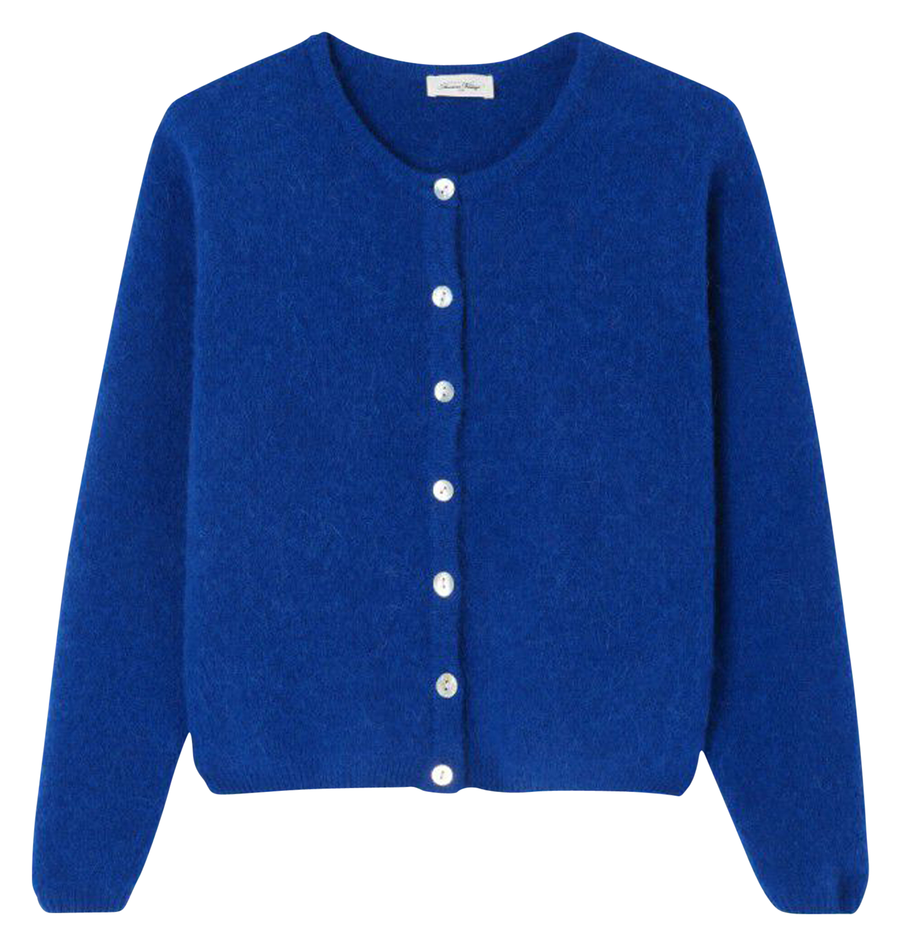 Gilet ample col rond en laine mélangée VITOW Bleu royal