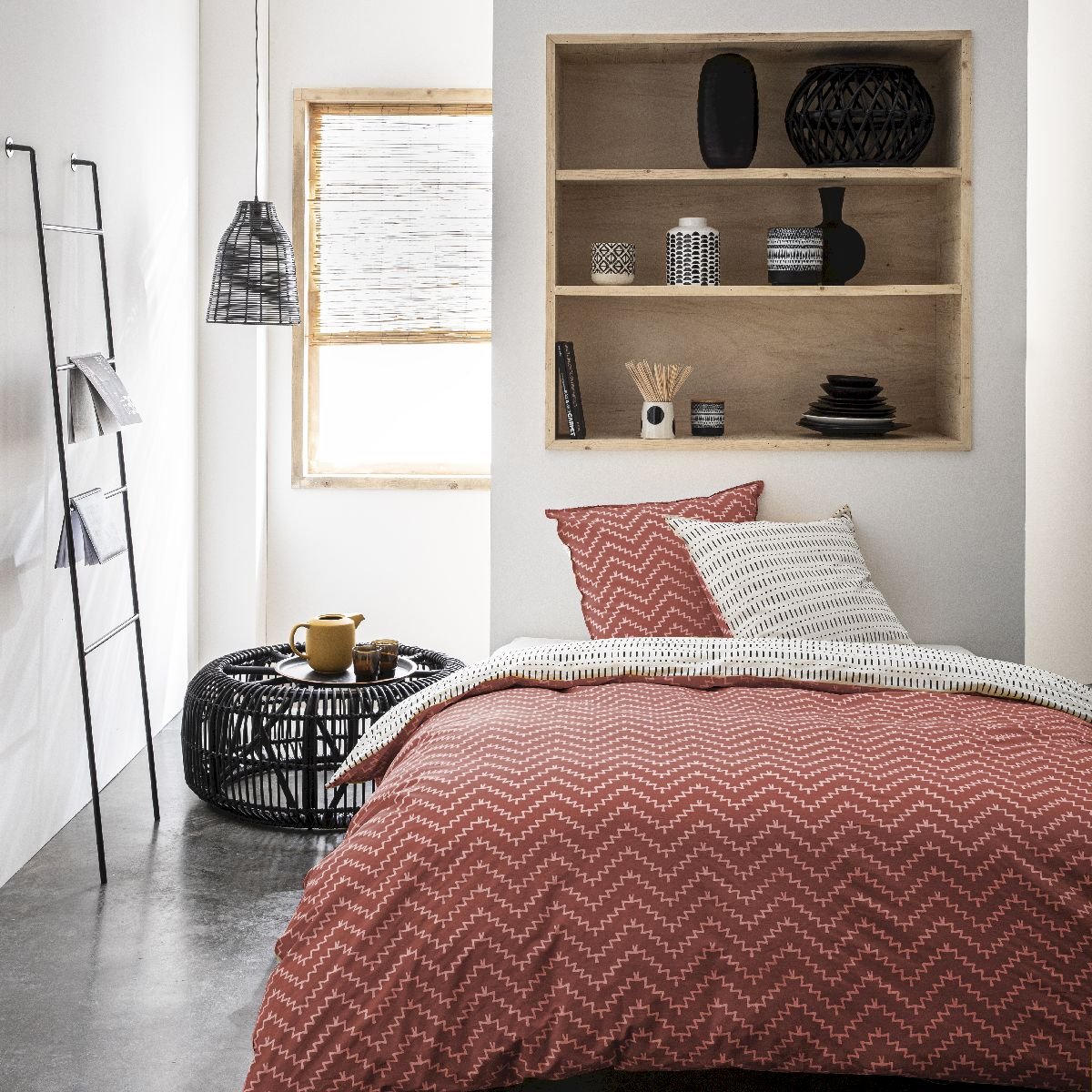 Printed cotton bed set TODAY LINGE DE MAISON Red