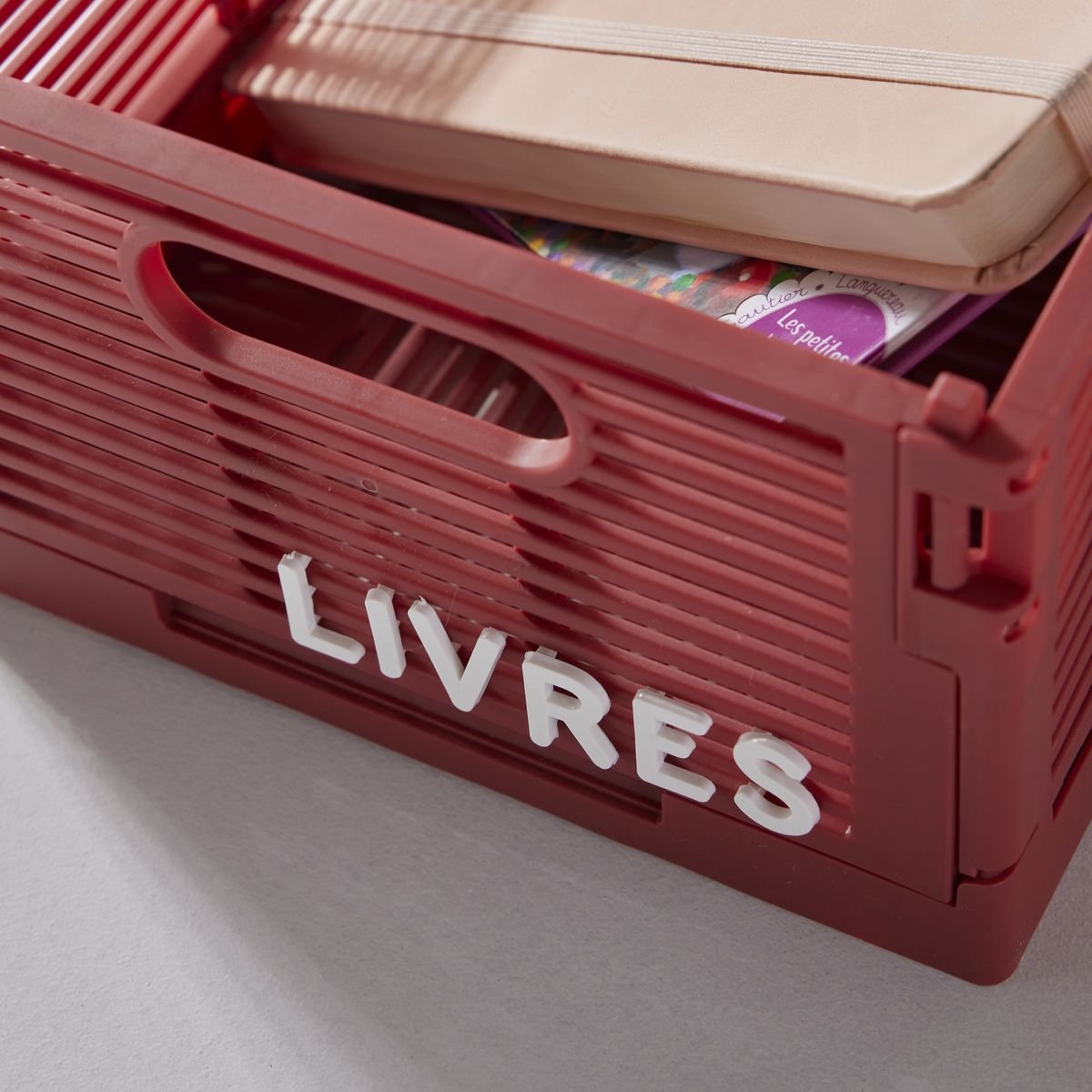 Folding plastic crate FACTORY Red