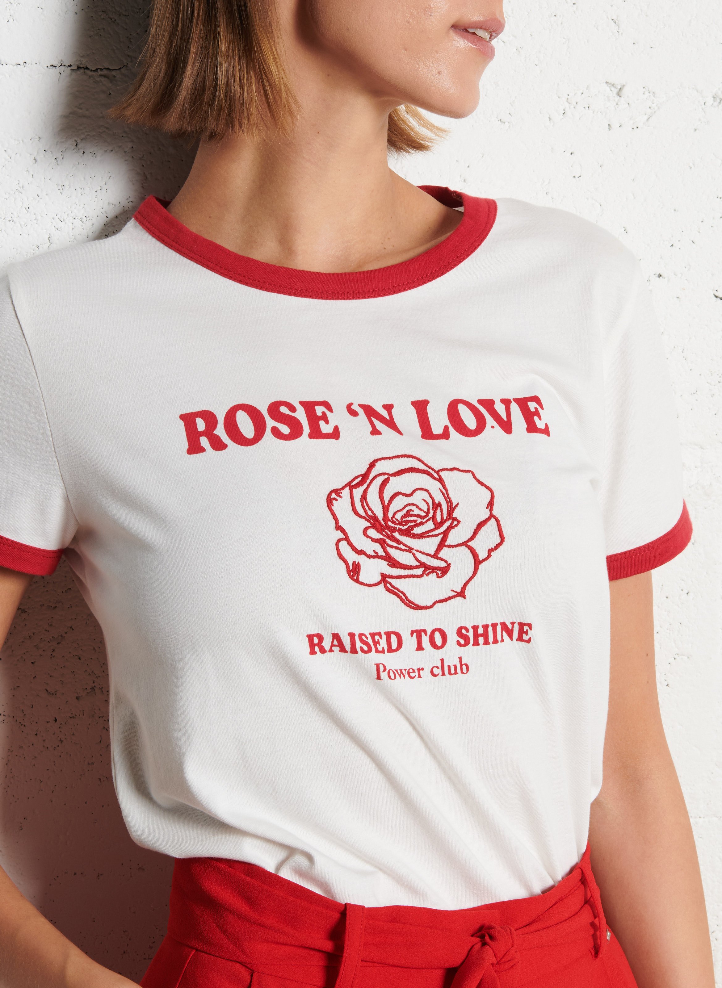 Tee-shirt col rond en coton IKKS Blanc