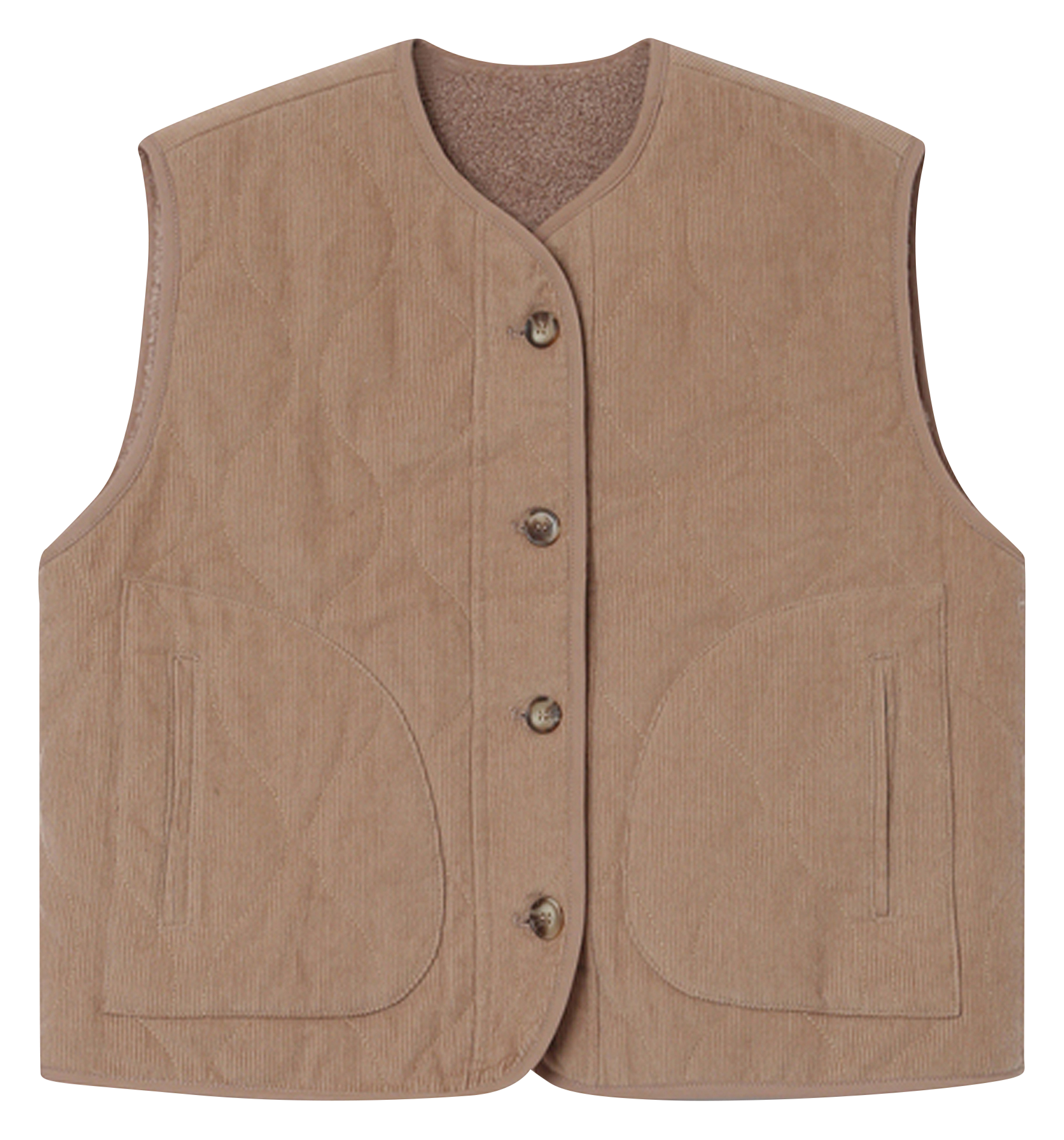 Sleeveless straight cotton jacket GRACE ET MILA Beige
