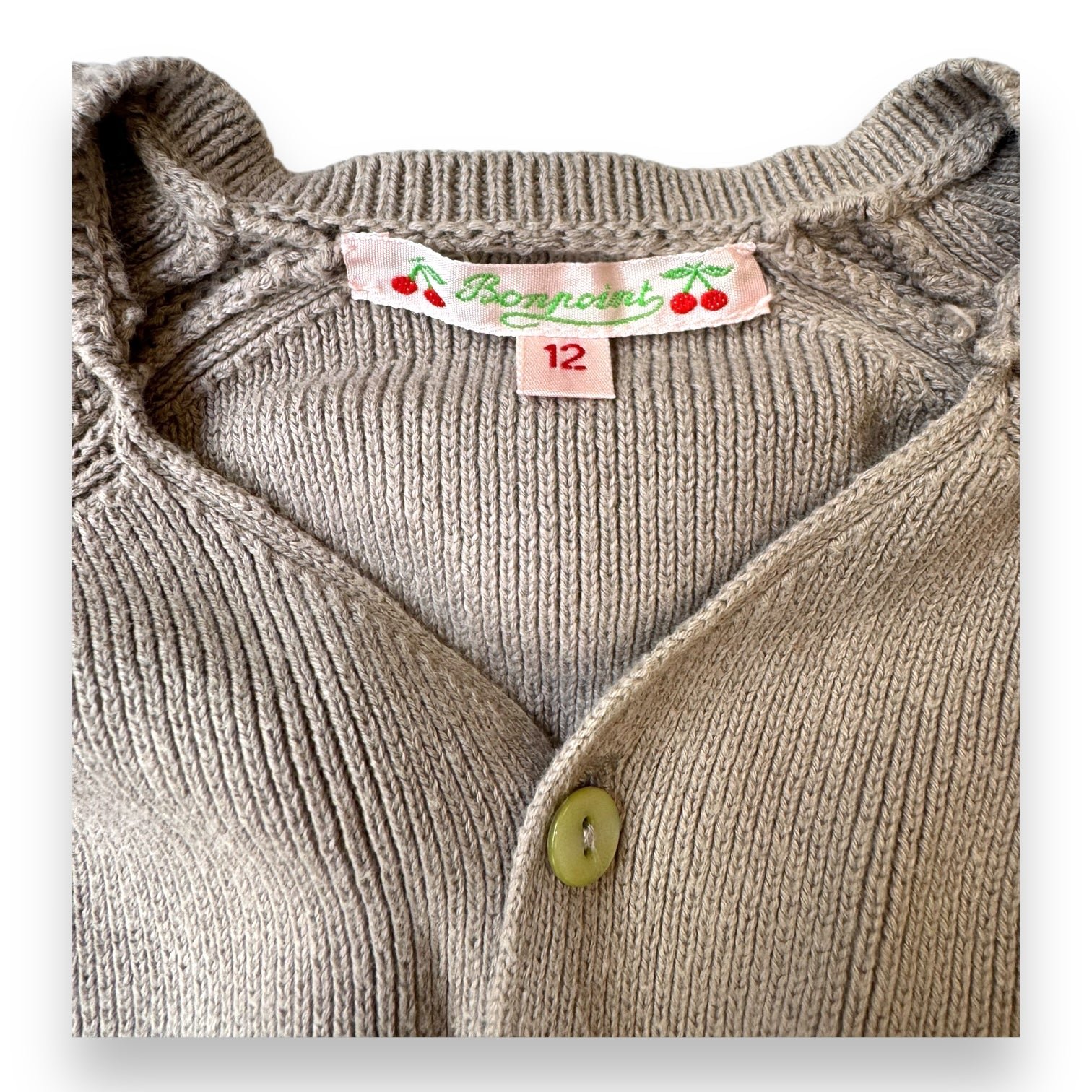 Grey baby cardigan - 12 months BONPOINT - Seconde Main Grey