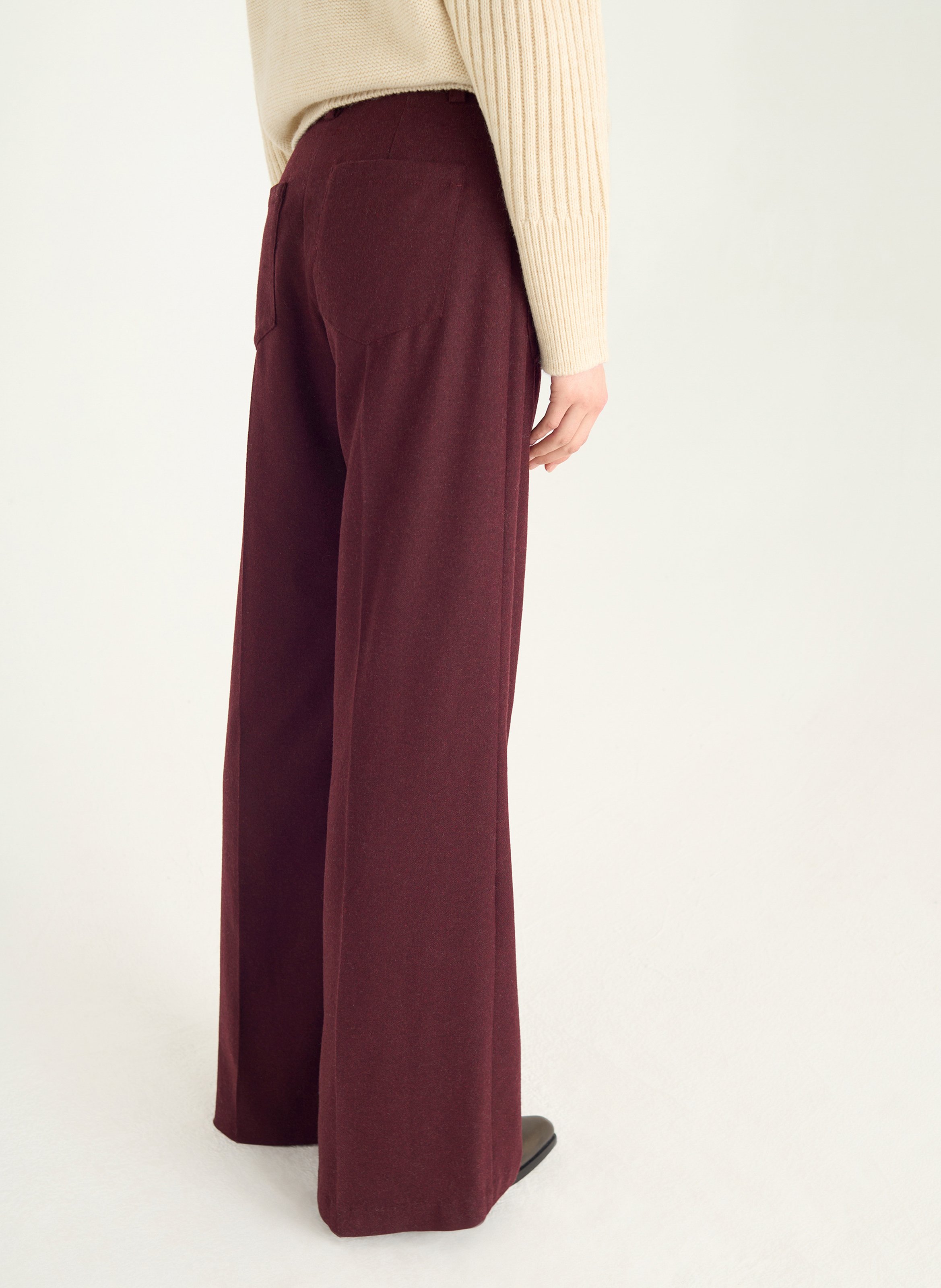 High-waisted wide-leg pants with a mottled finish ACOTE Purple
