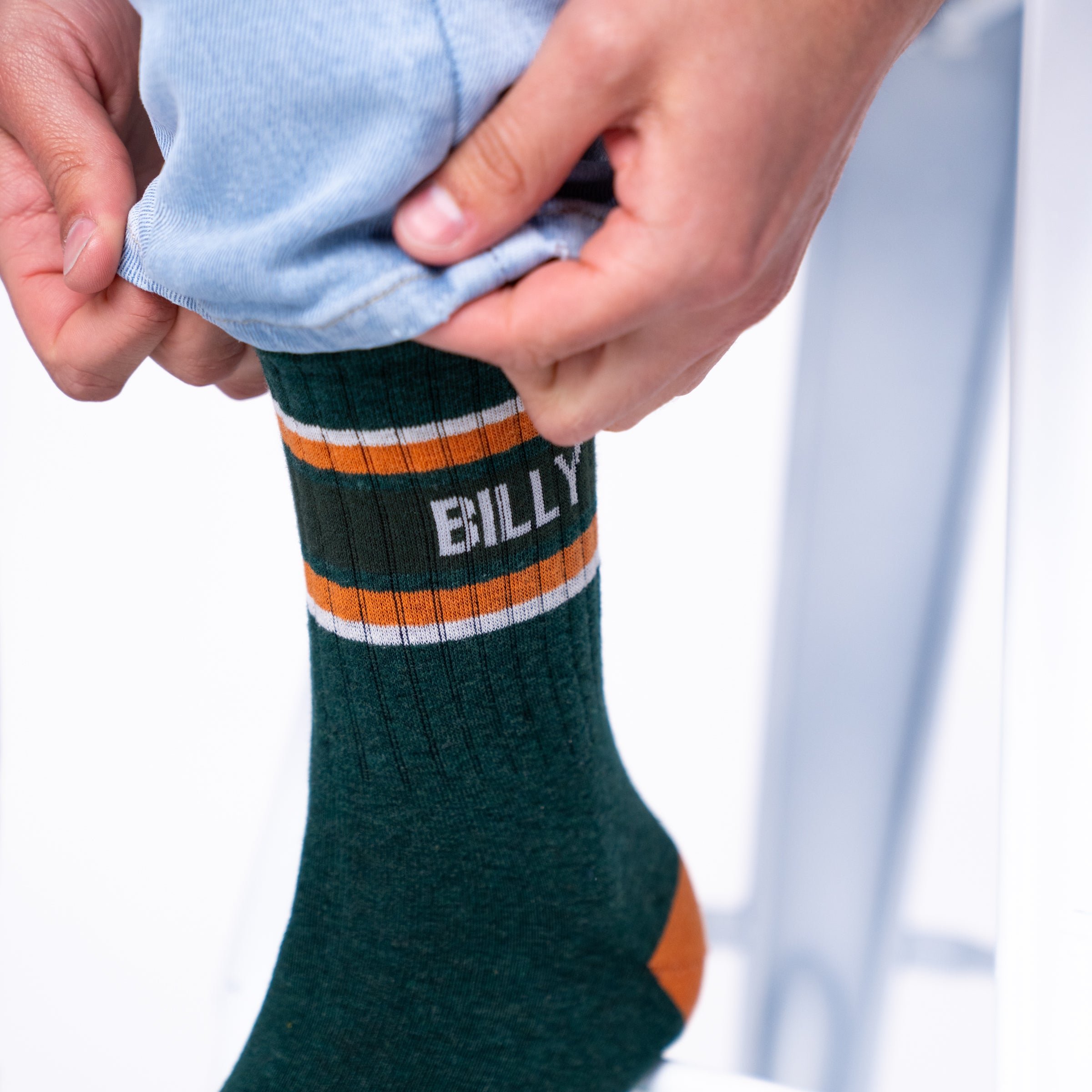 Combed Cotton Retro Socks BILLYBELT Green