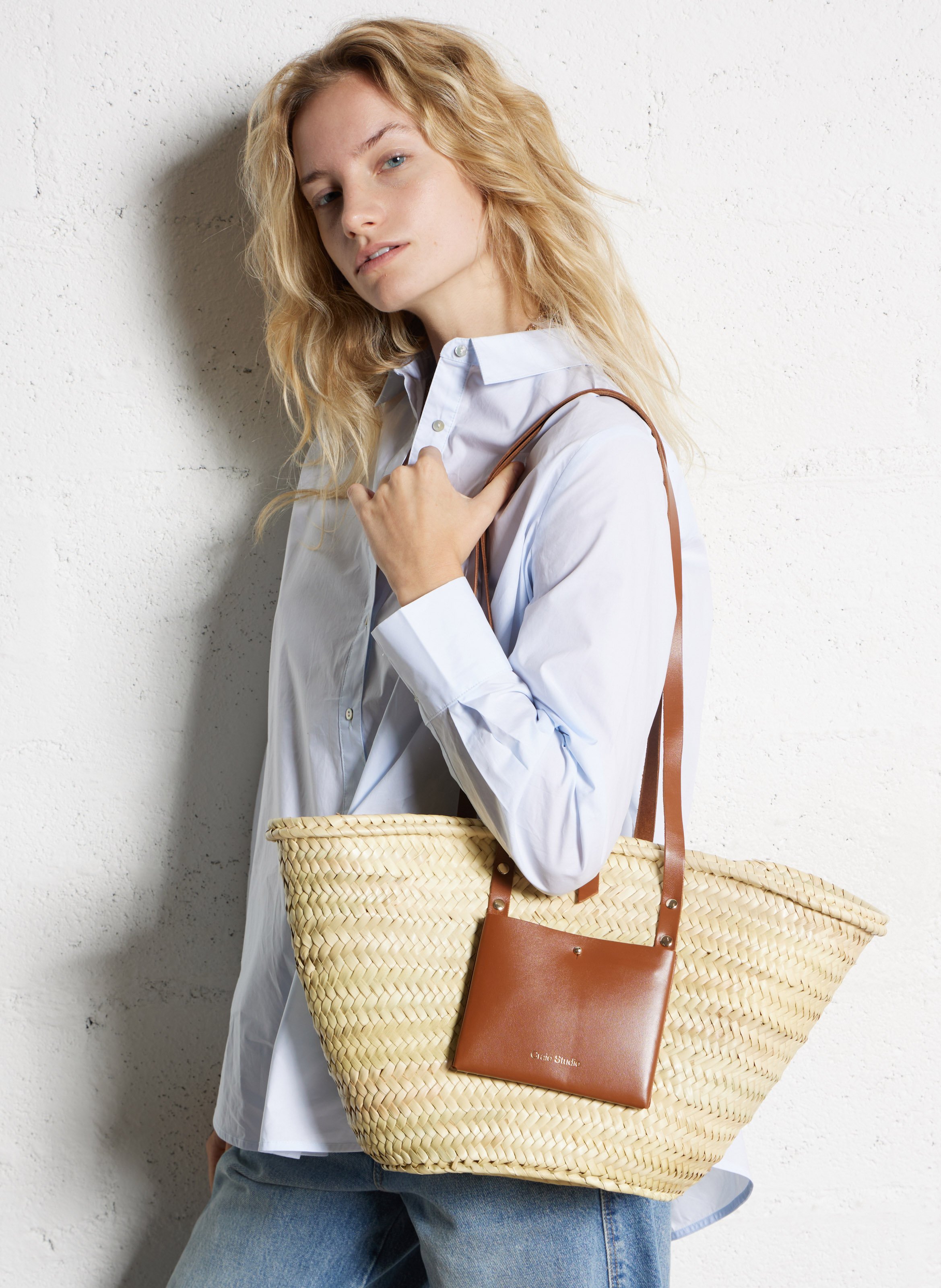 Panier tressé en doum CRAIE STUDIO Marron