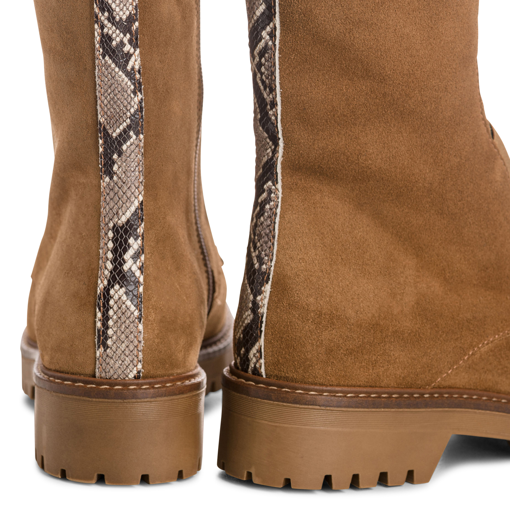 Enkellaarzen van veloursleer REQINS Beige