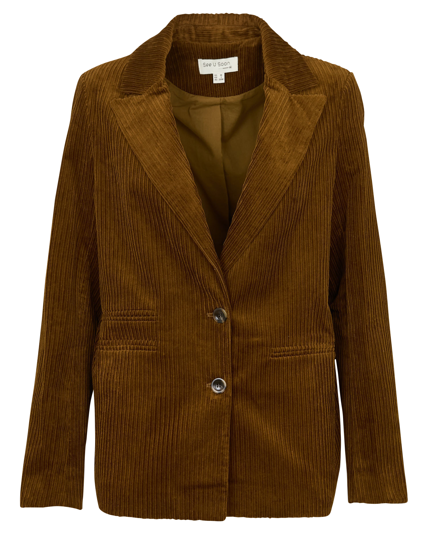 Veste de blazer droite en coton SEE U SOON Kaki