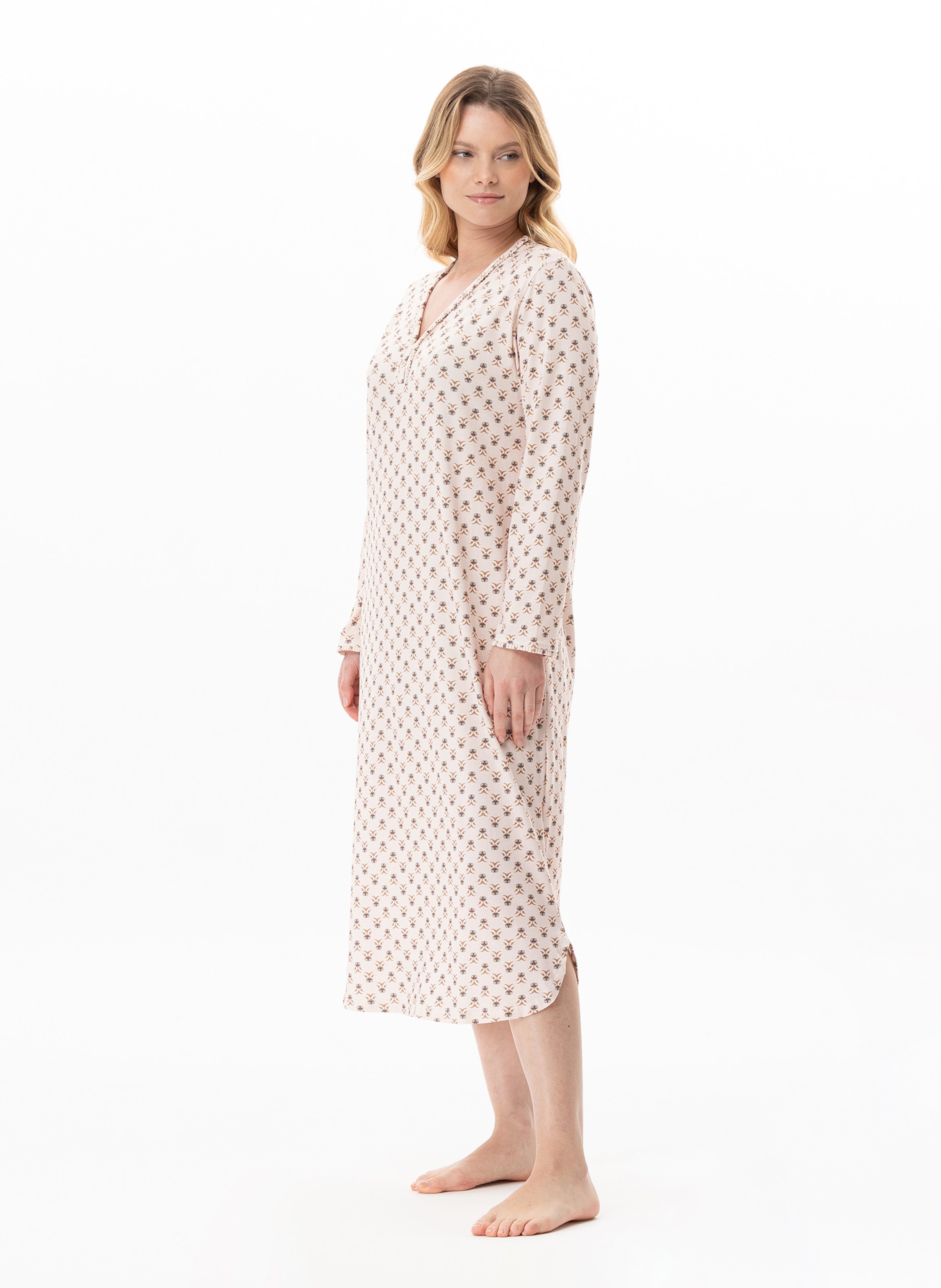 Long modal cotton nightgown LE CHAT Multicolored