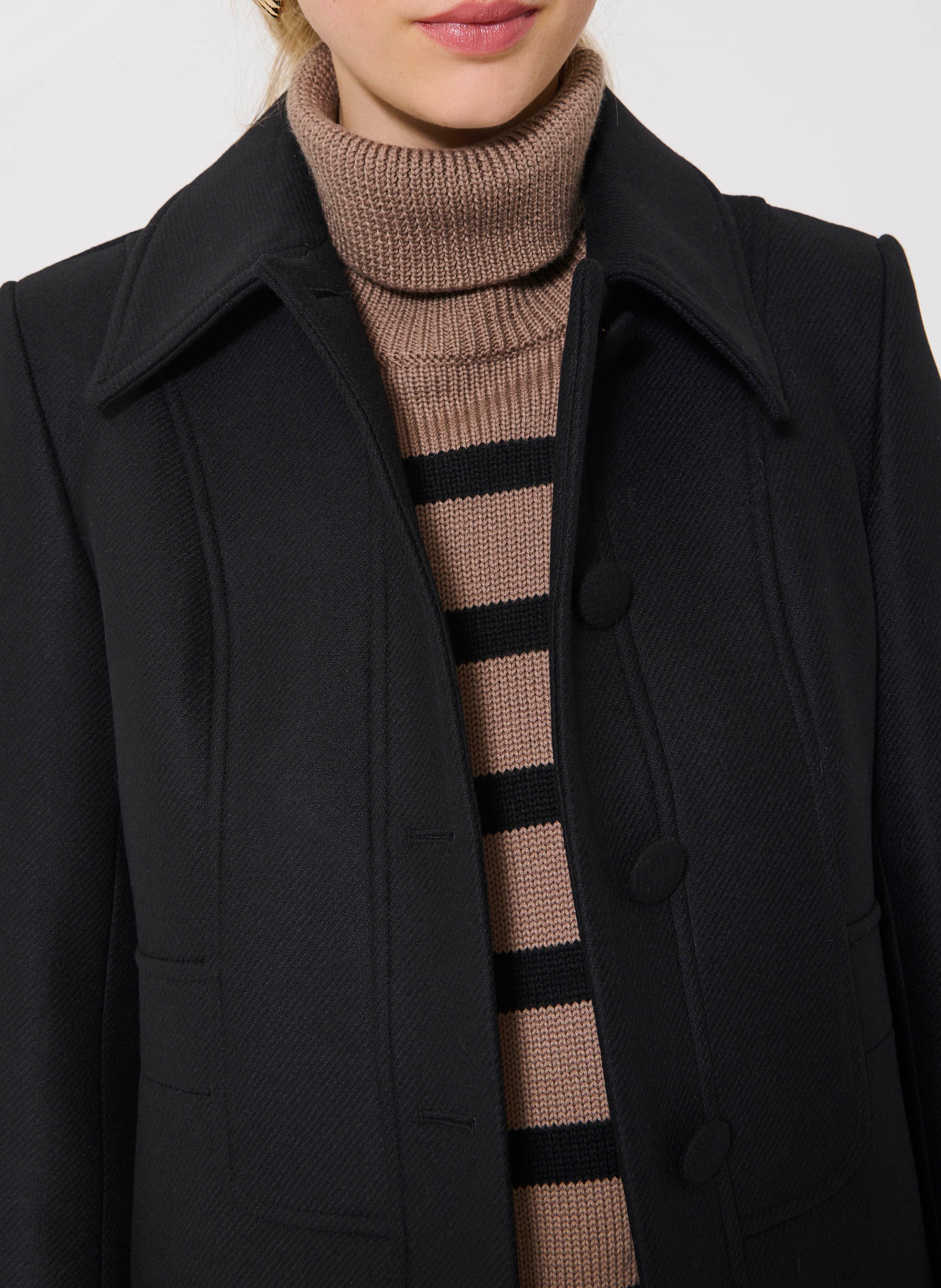 Straight wool-blend coat with classic collar TARA JARMON Black