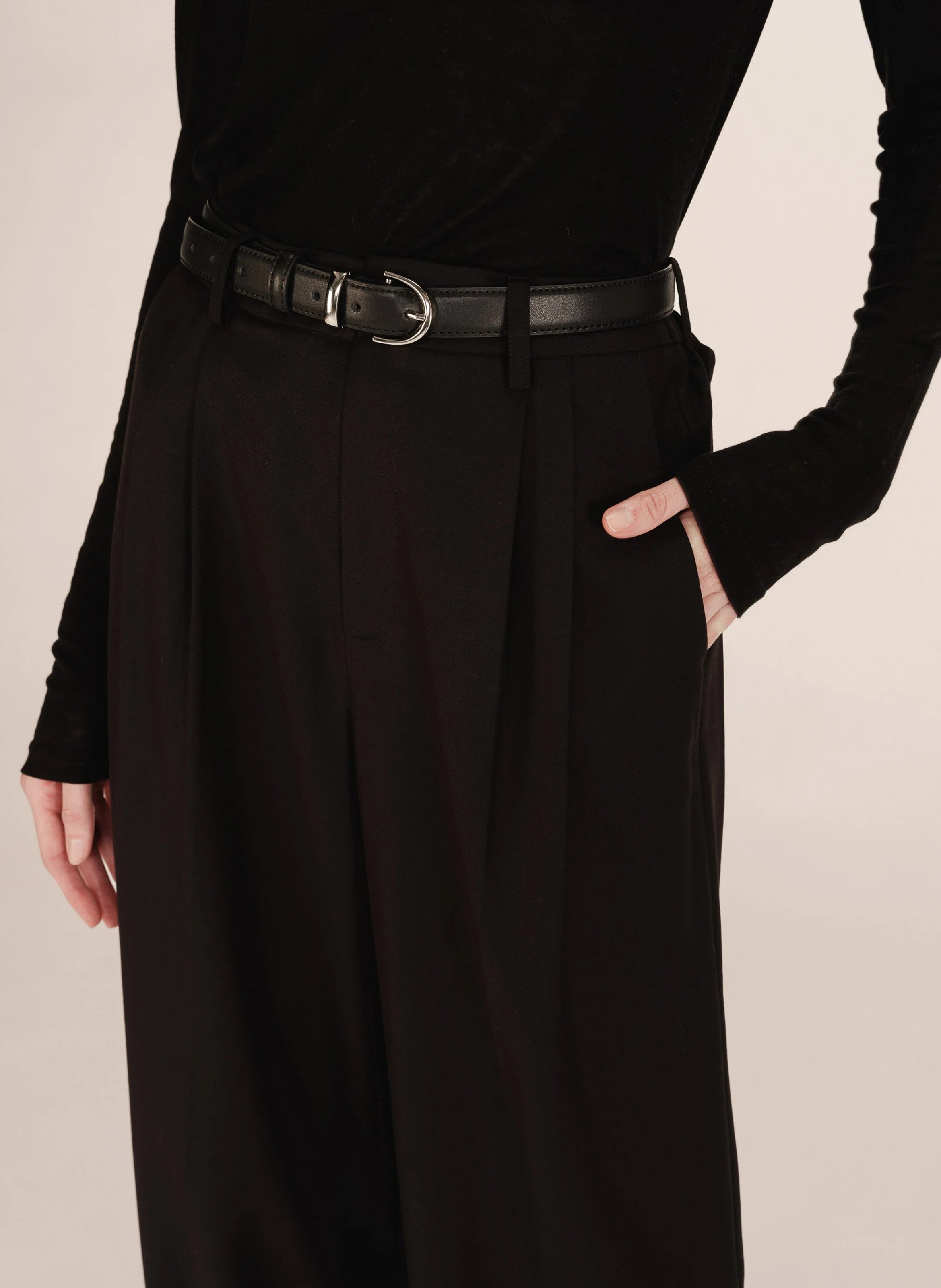 Azawood high-waisted wide-leg trousers GRACE ET MILA Black