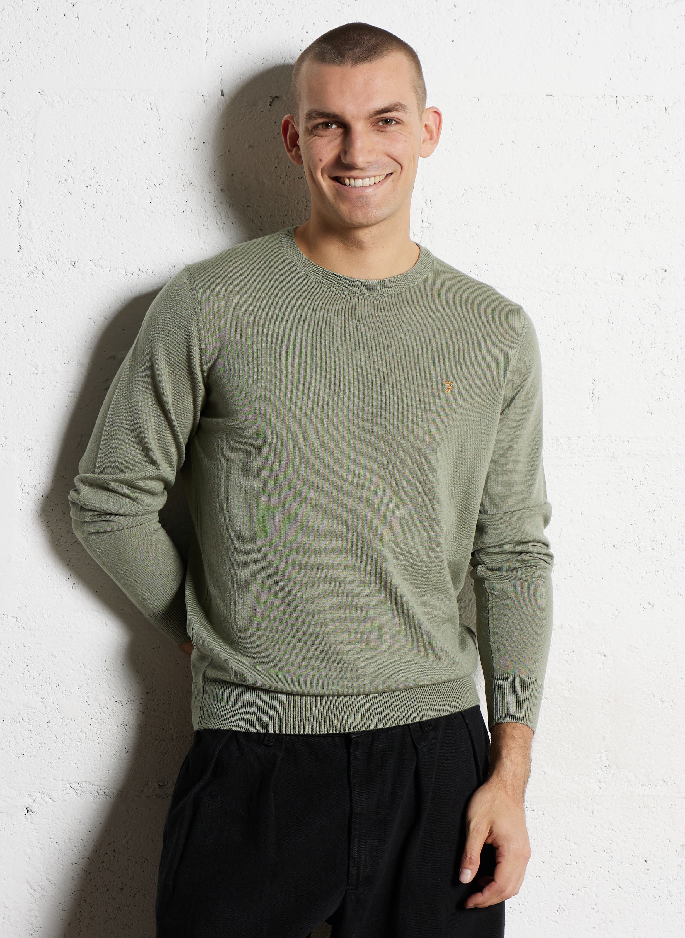 Pull regular en laine mérinos FARAH Vert