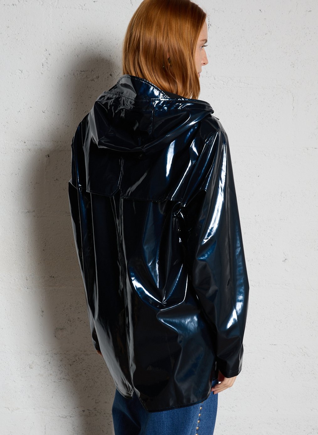 Hooded waterproof windbreaker RAINS Blue