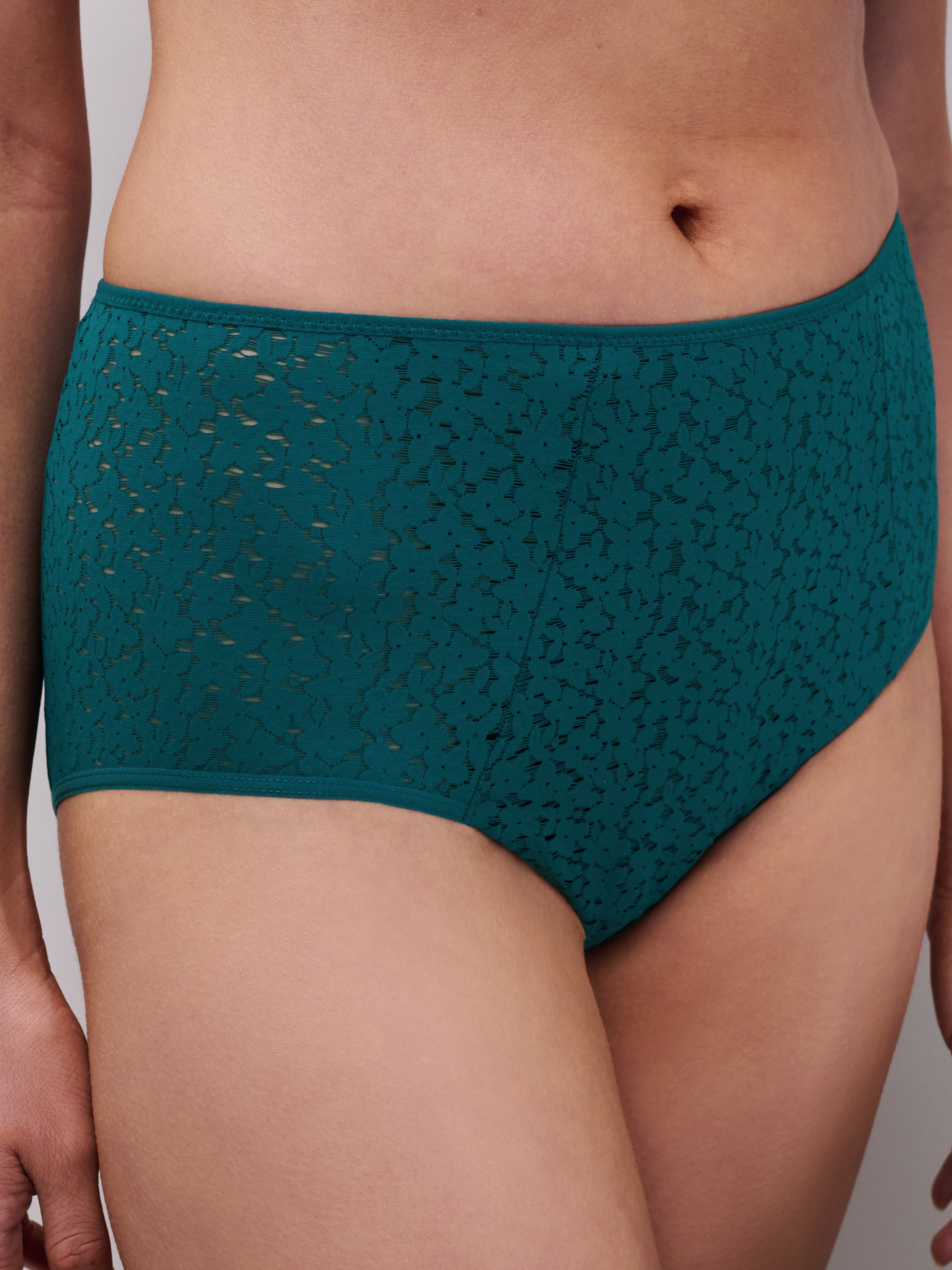 High-waisted lace panties CHANTELLE Green