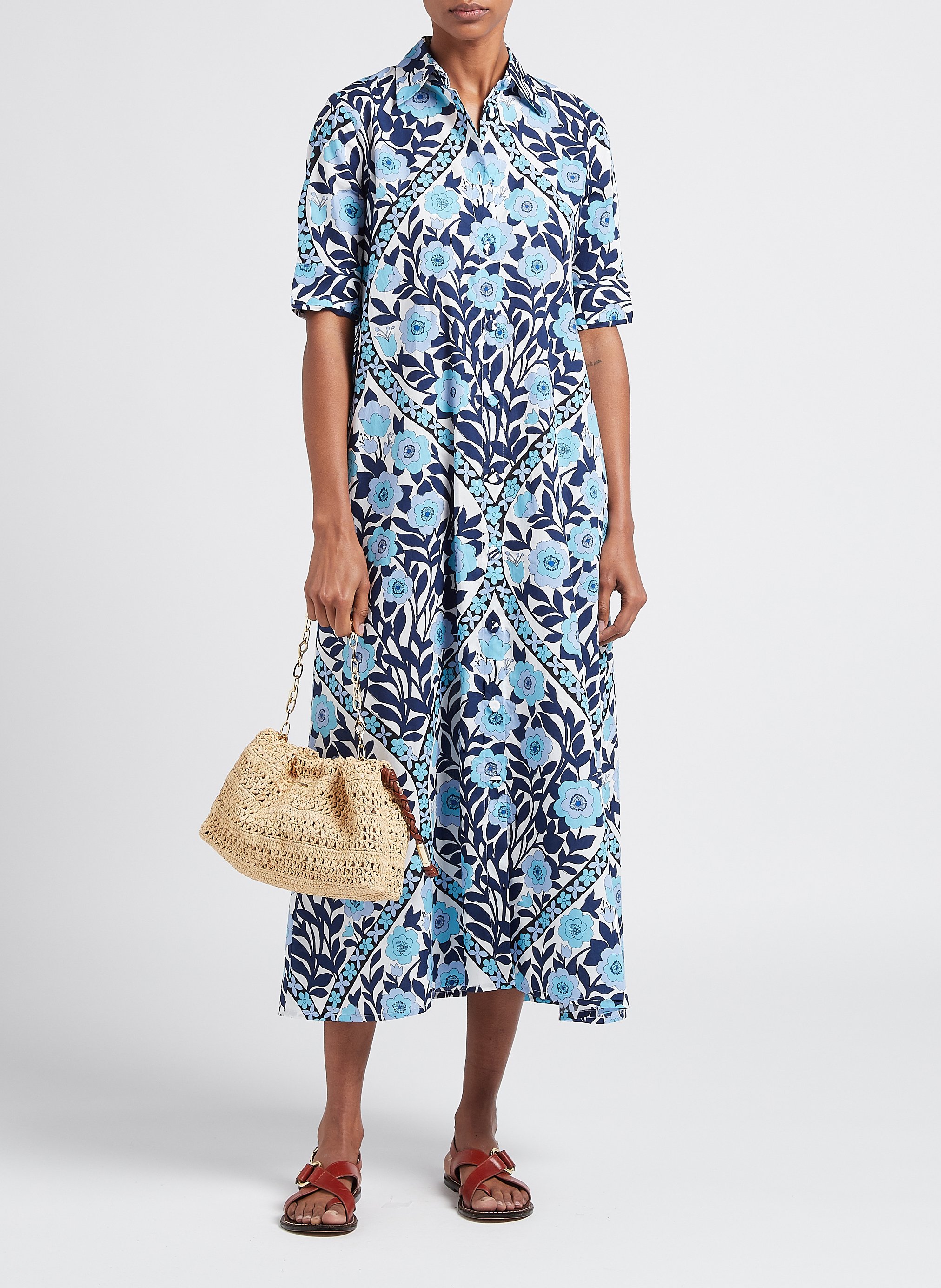 Sac bandoulière en raphia BA&SH Marron