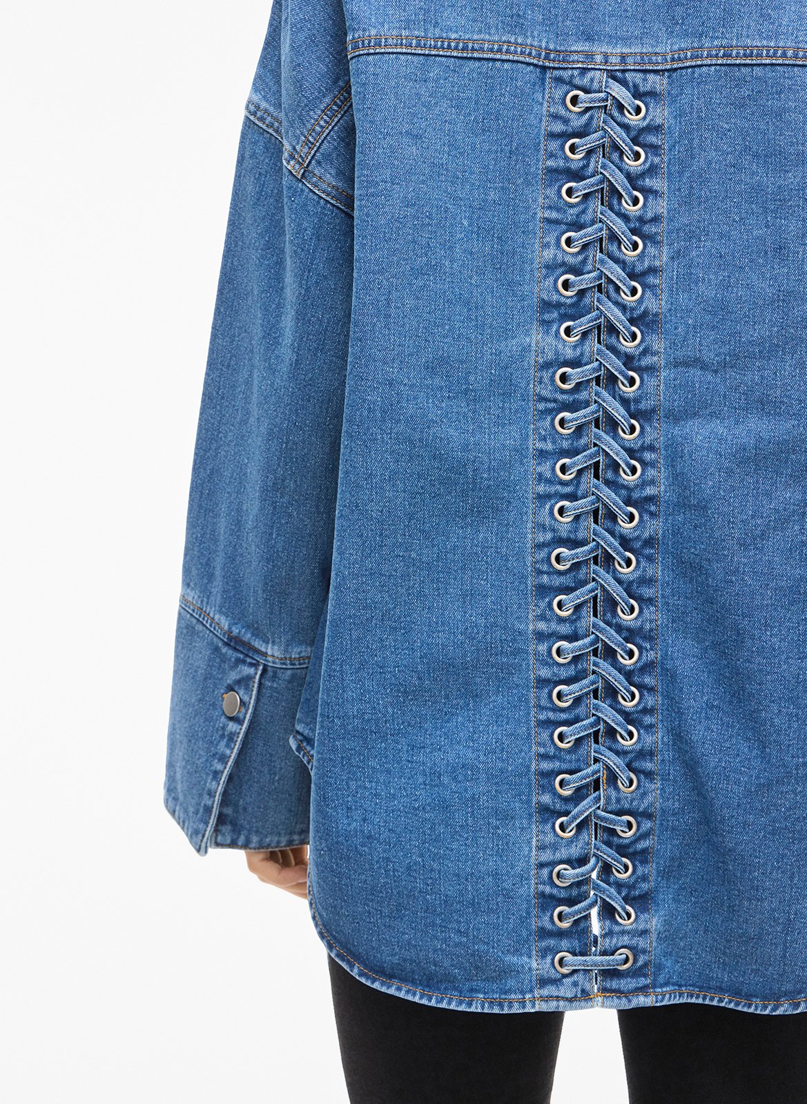 Chemise col classique en coton VILA Bleu