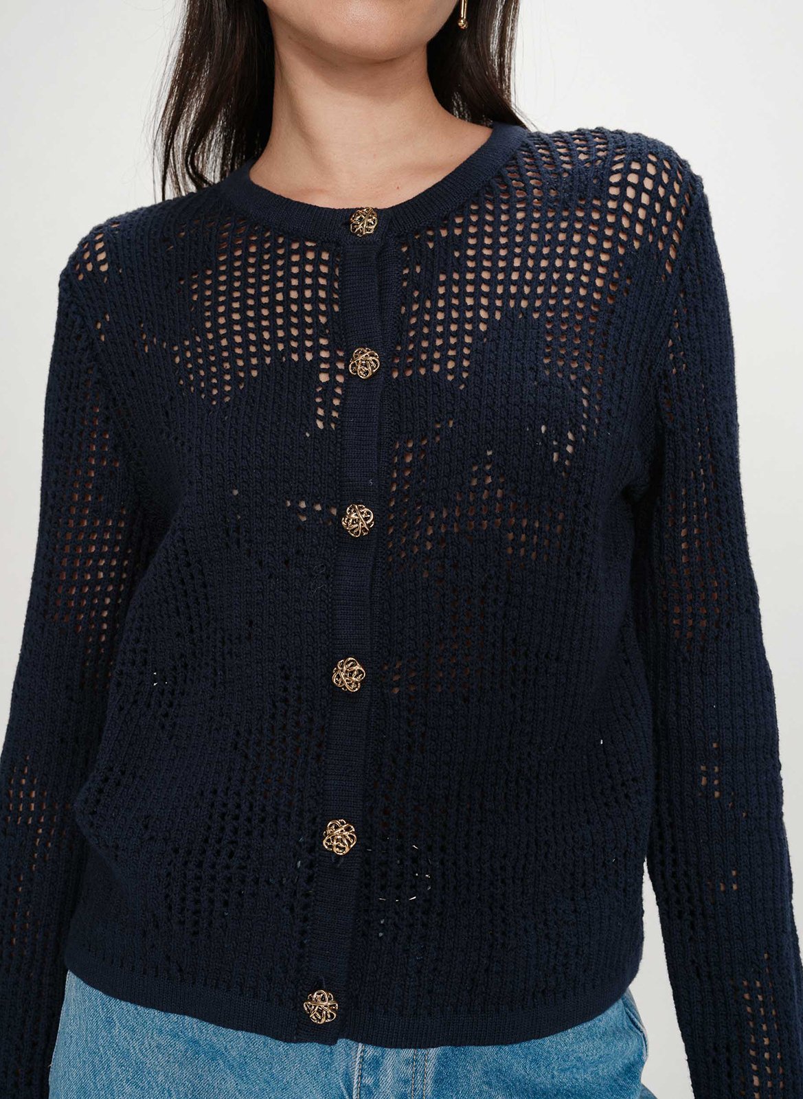 Gilet col rond  GRACE ET MILA Bleu