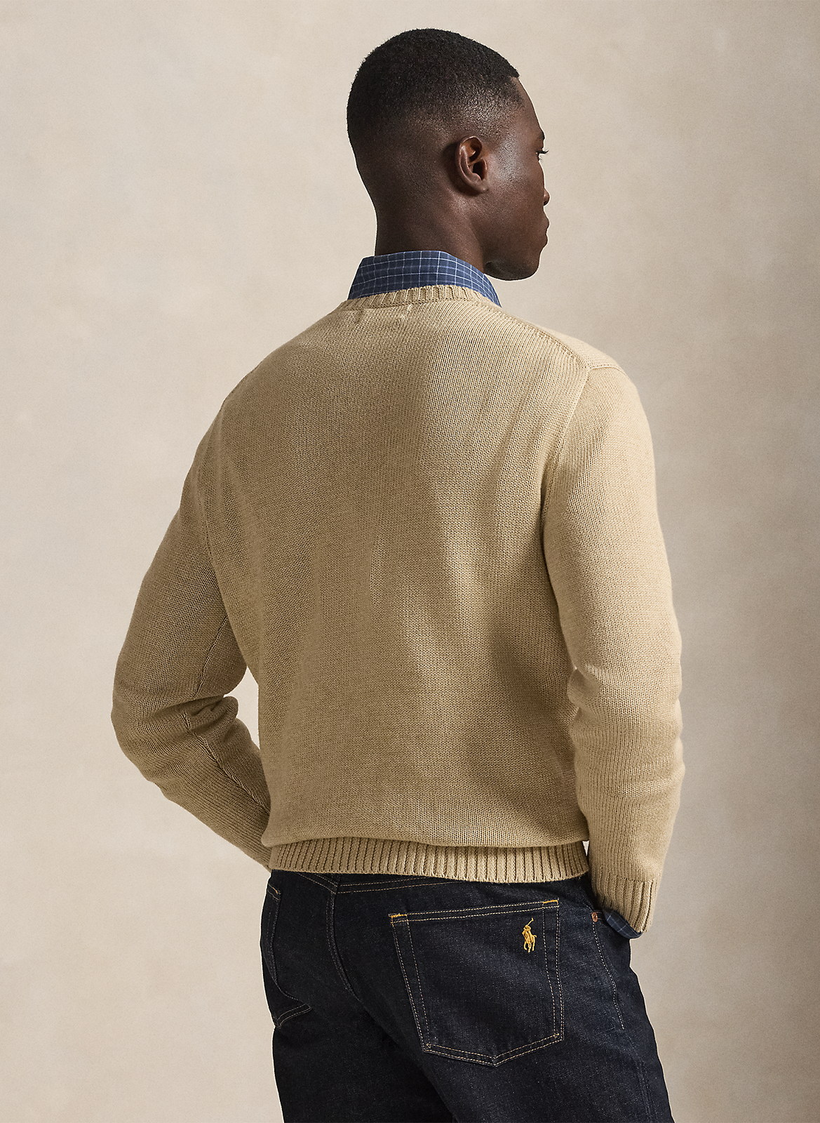 Colour block cotton sweater POLO RALPH LAUREN Brown