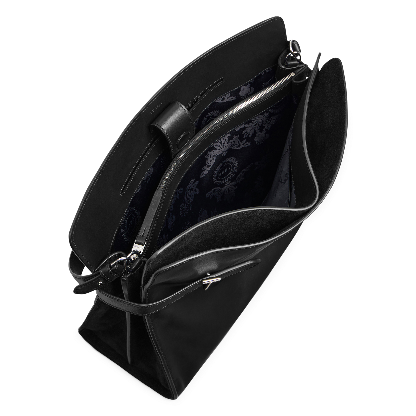 Große einfarbige Ledertasche LE TANNEUR Schwarz