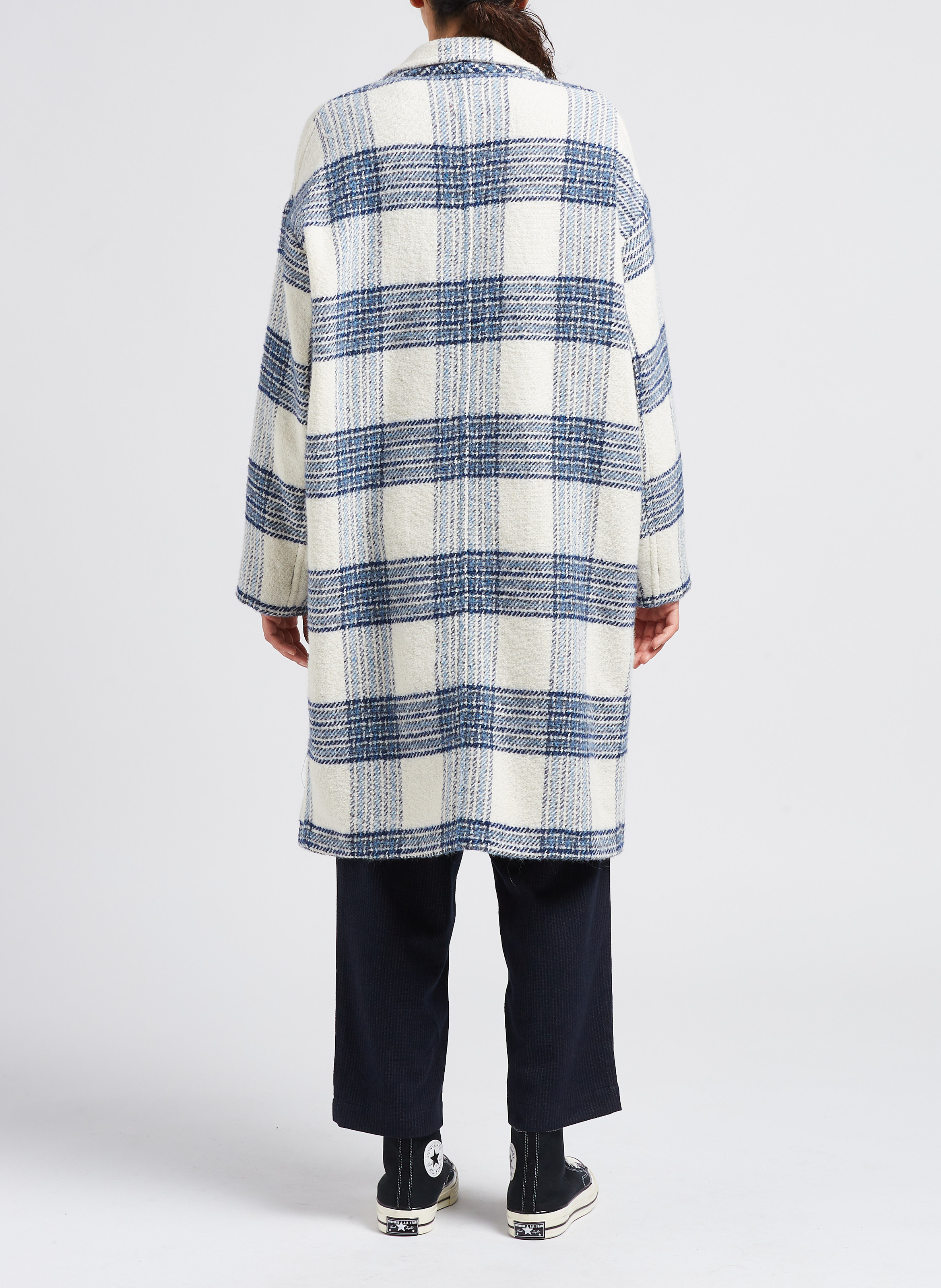 Manteau long ample à col tailleur en laine mélangée BELLEROSE Vert