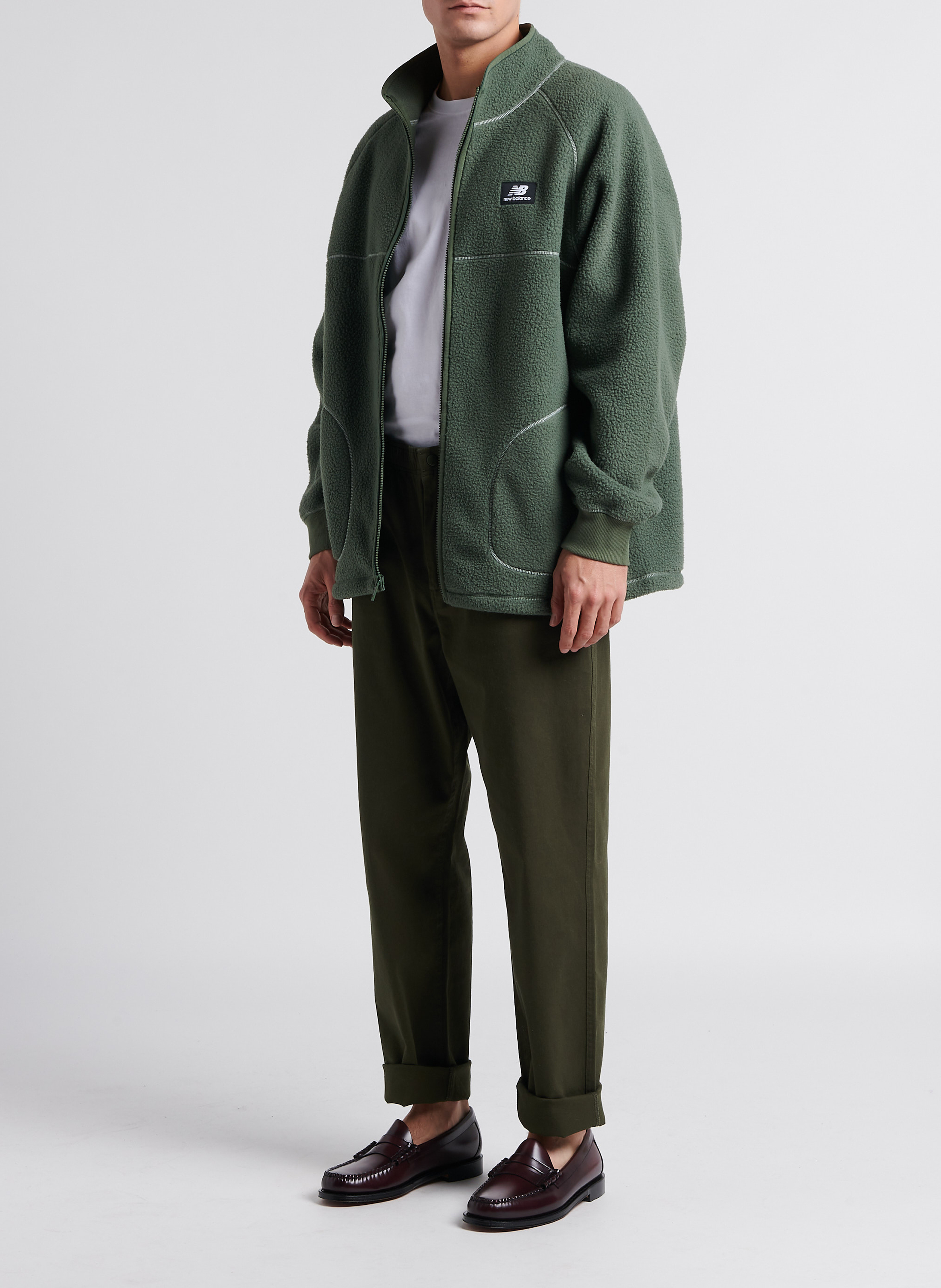 Pantalon droit en coton mélangé MINIMUM Vert